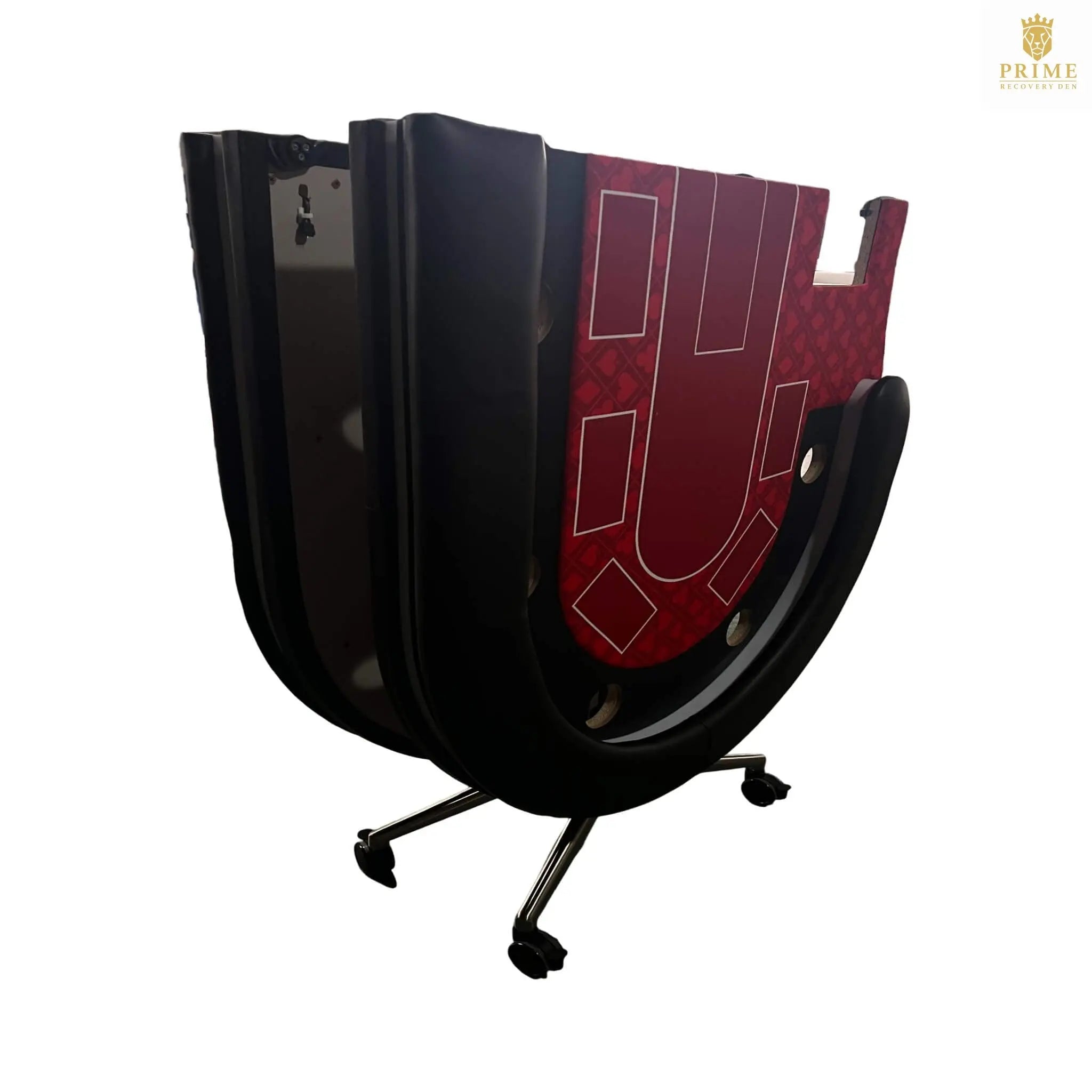 Luxury 94-Inch Foldable 10 Player Poker Table With LED, Wheels And Cup Holders (SAK24897) SAKSBY WHOLESALE
