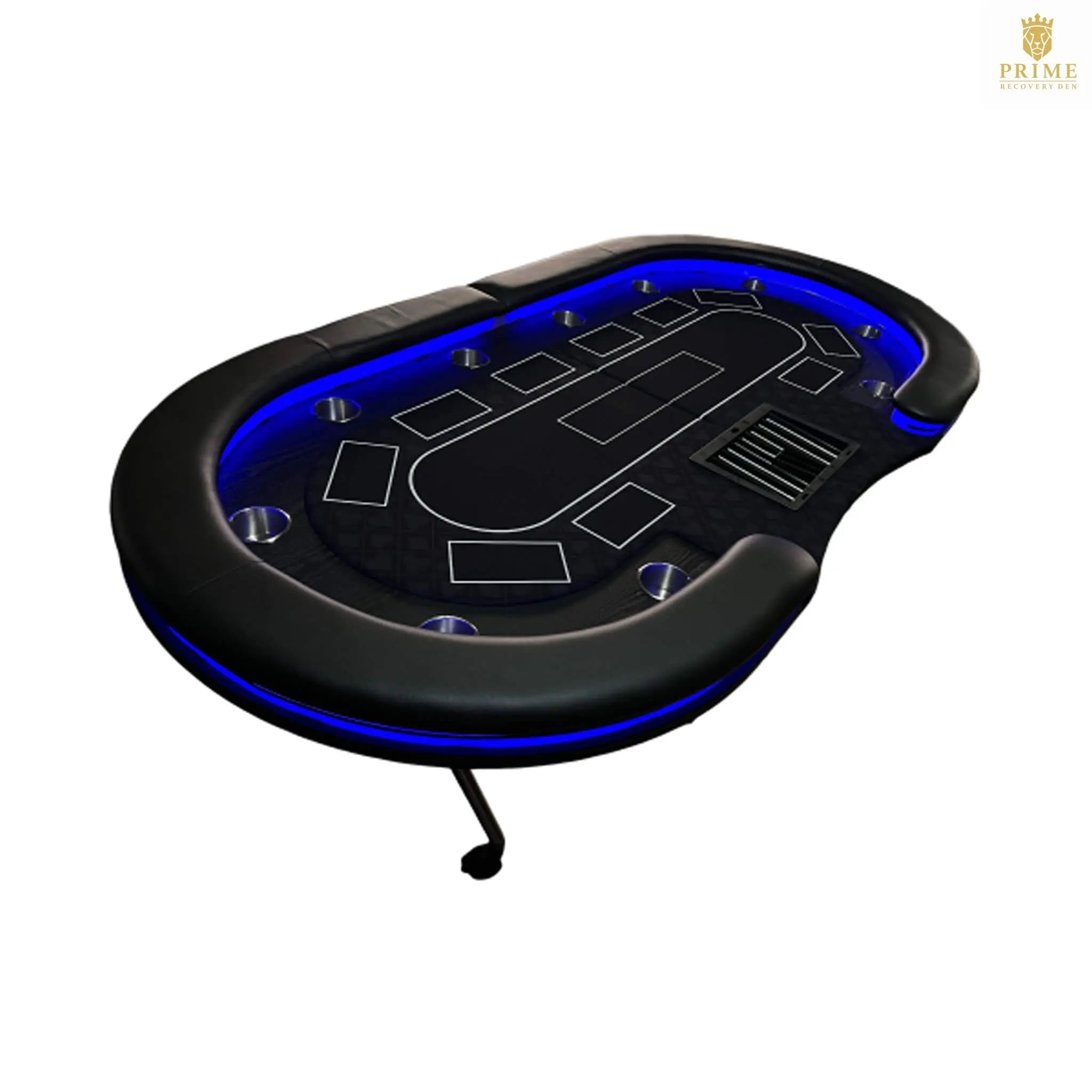 Luxury 94-Inch Foldable 10 Player Poker Table With LED, Wheels And Cup Holders (SAK24897) SAKSBY WHOLESALE