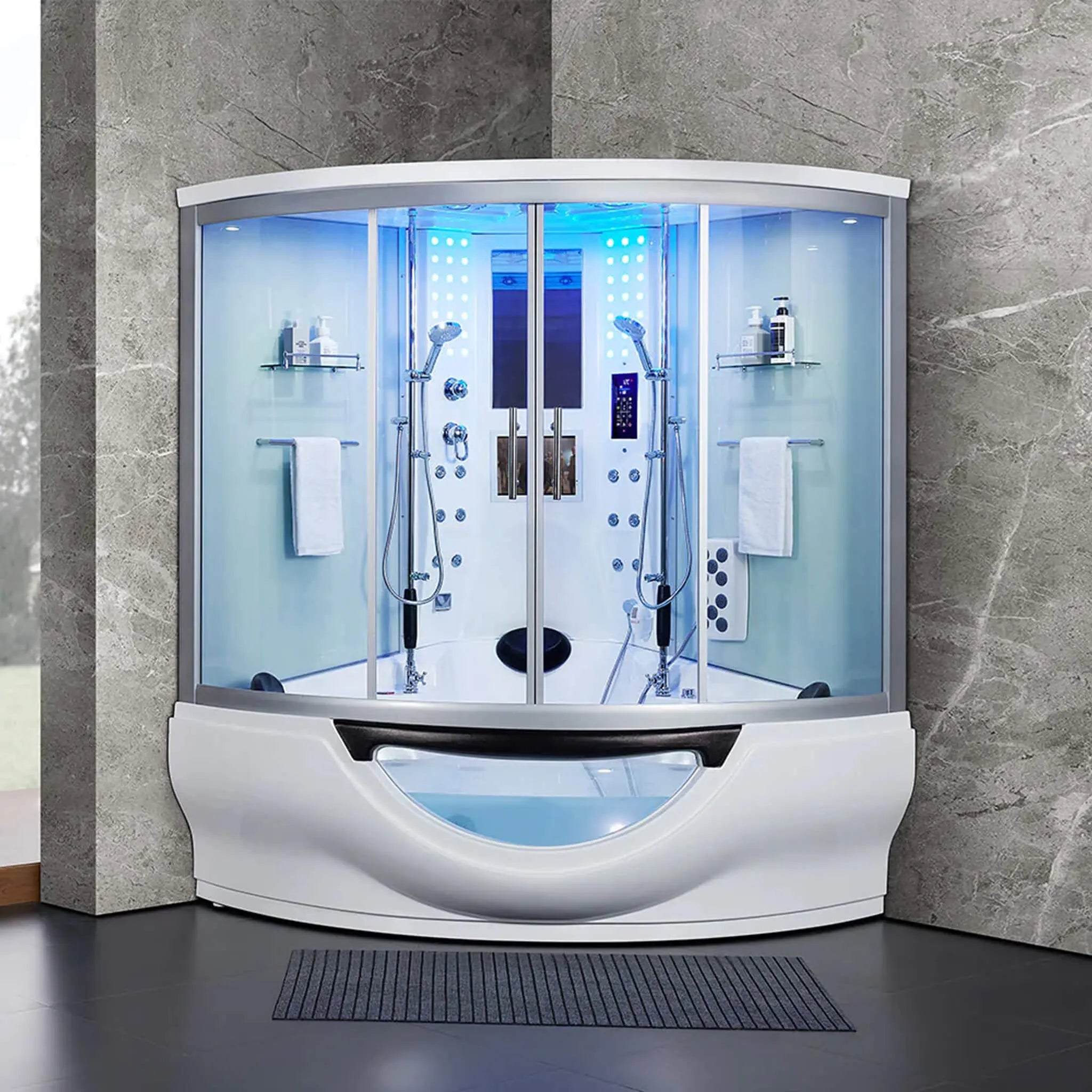 Maya Bath Platinum Superior Steam Shower With Foot Massager (SAK57392) SAKSBY WHOLESALE