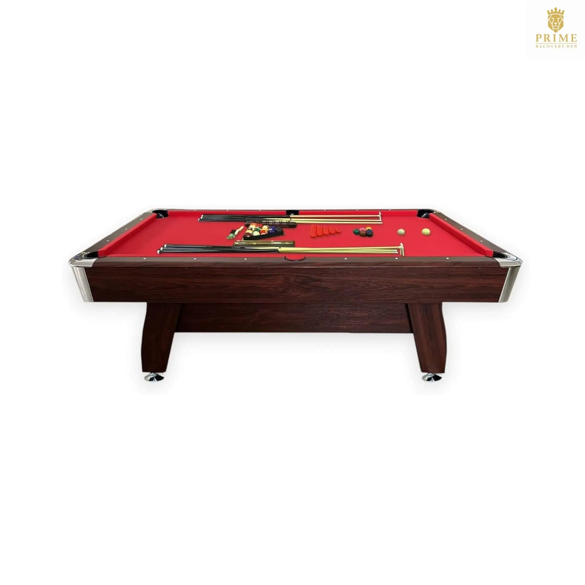 8FT Modern Red Felt Billiard Pool Table With Automatic Ball Return And Accessories Kit (SAK76139) SAKSBY WHOLESALE