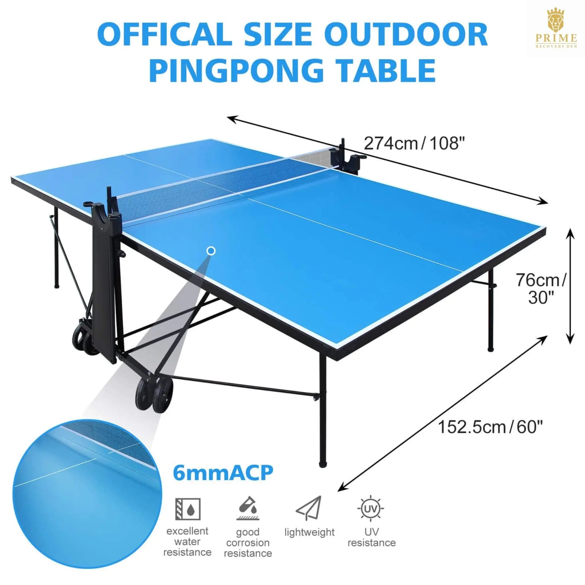 Portable 108-Inch Full-Size Table Tennis Table Set With Net, Paddles And Balls (SAK50384) SAKSBY WHOLESALE