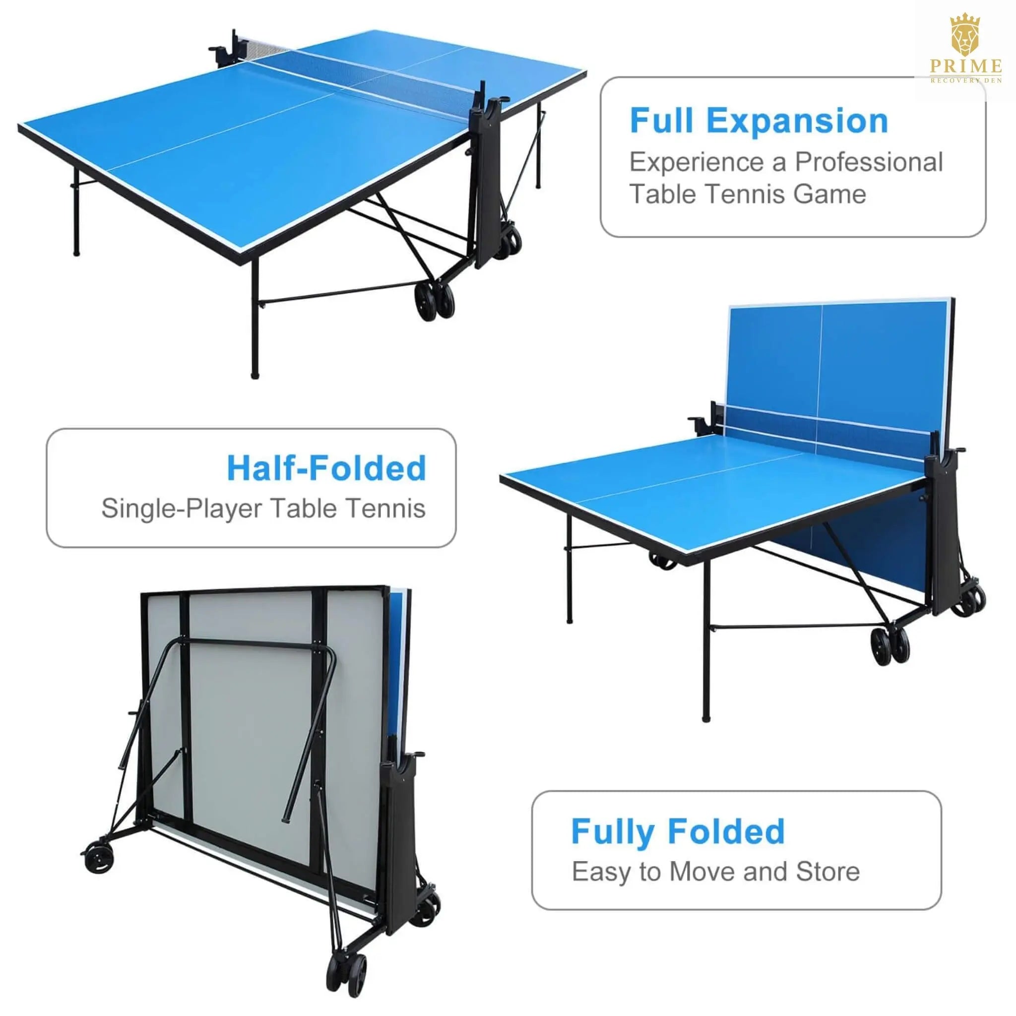 Portable 108-Inch Full-Size Table Tennis Table Set With Net, Paddles And Balls (SAK50384) SAKSBY WHOLESALE