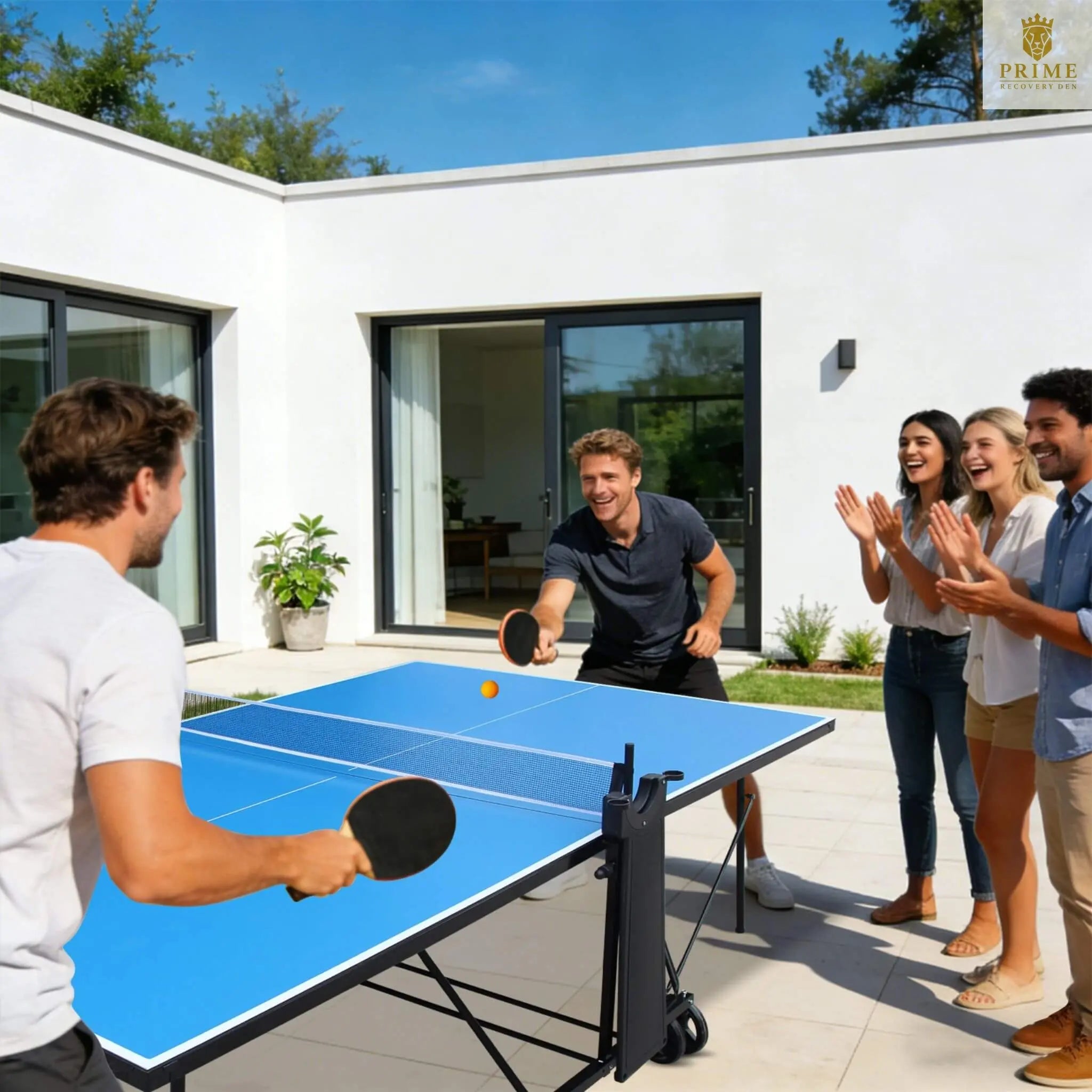 Portable 108-Inch Full-Size Table Tennis Table Set With Net, Paddles And Balls (SAK50384) SAKSBY WHOLESALE