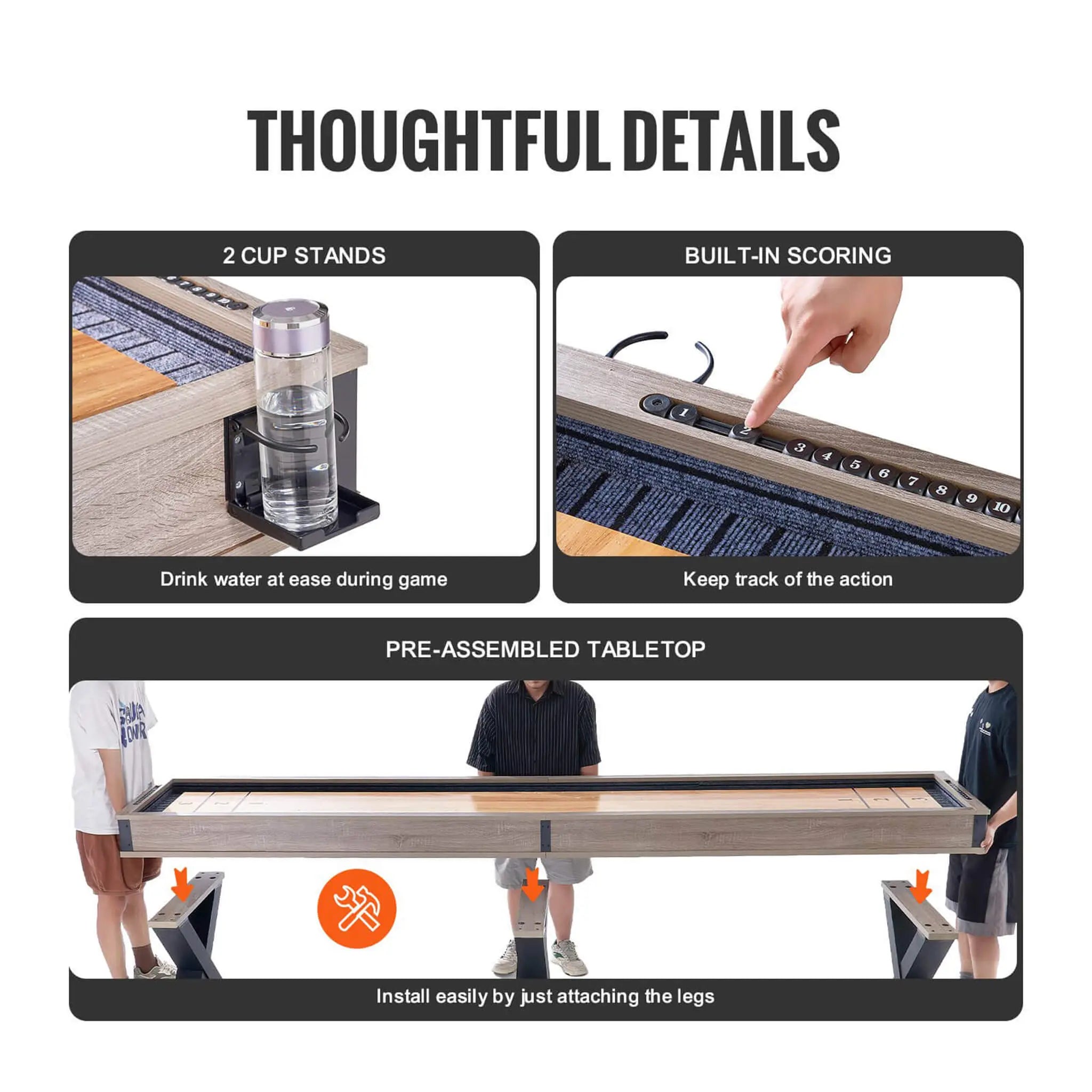 Premium 2-In-1 Shuffleboard Game Table Set With Bowling Combo (SAK81698) SAKSBY WHOLESALE