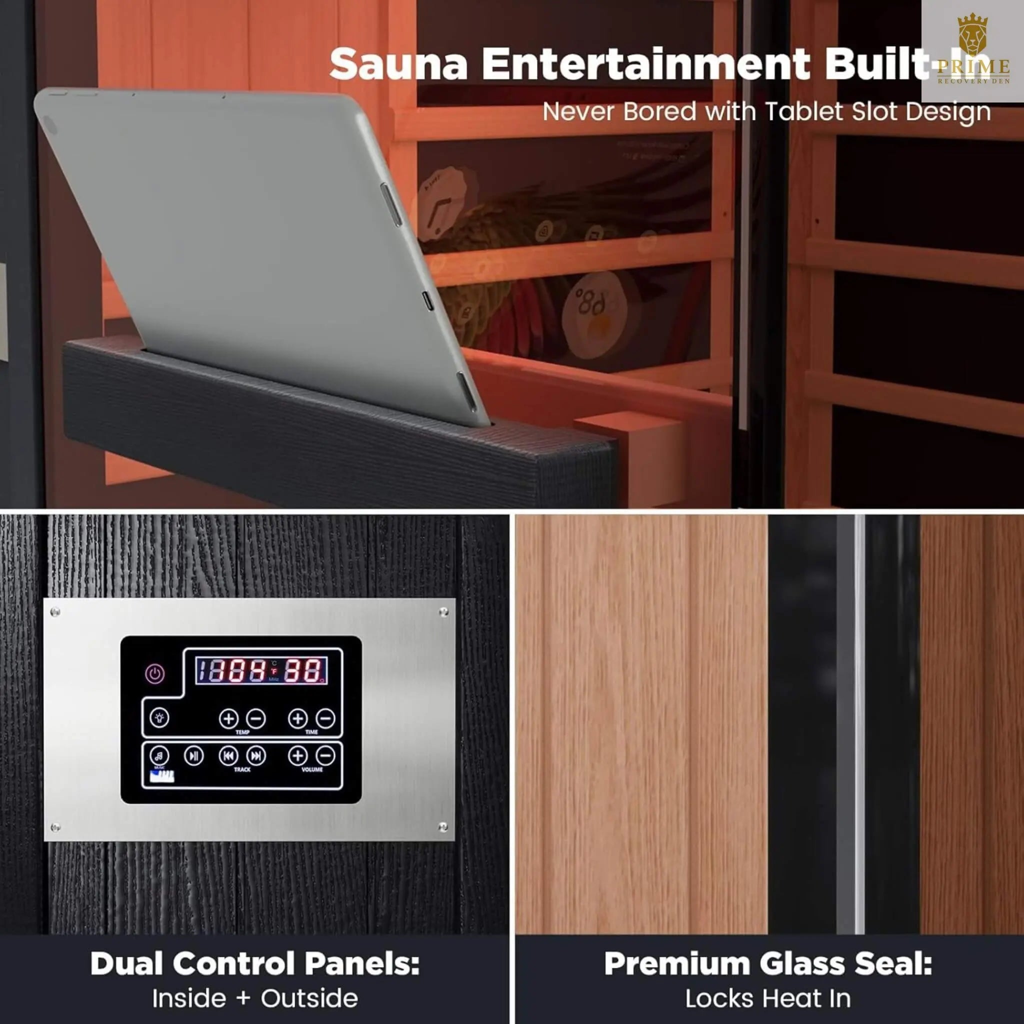 Thermora Pandora Premium 2-Person Indoor Infrared Sauna With Red Light Therapy And Himalayan Salt Rocks (SAK67305) SAKSBY WHOLESALE