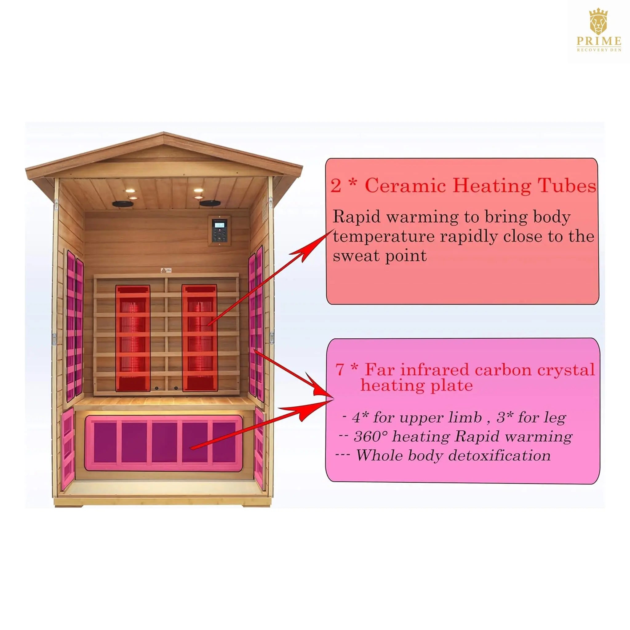 Thermora Alveron 2-Person Outdoor Mahogany Low EMF Far Infrared Sauna With Bluetooth Audio And LED Lights (SAK83719) SAKSBY WHOLESALE