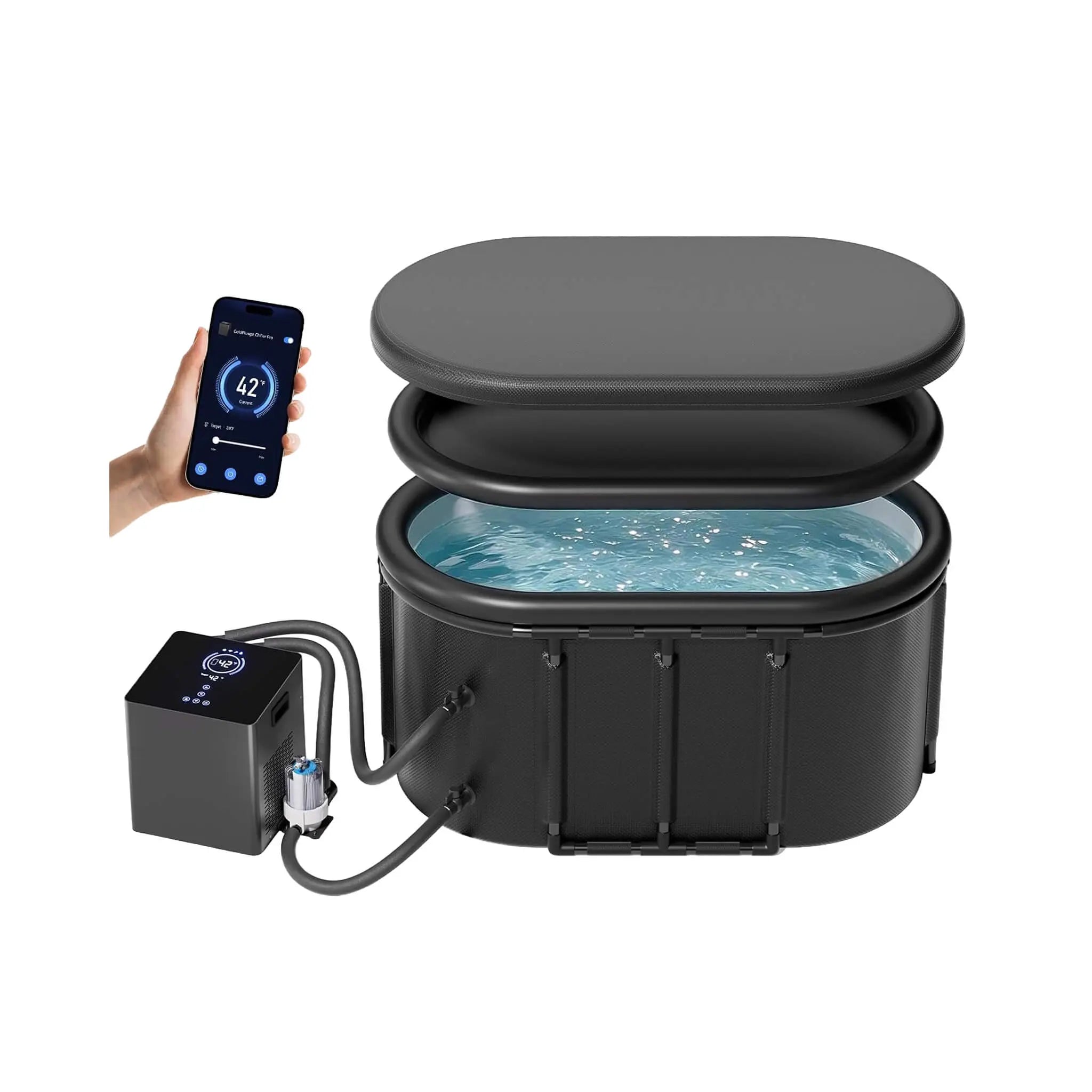 FCP Premium 2XL 148 Gal Cold Plunge Tub Kit With 1/3 HP Chiller, Filter, And Pump (SAK70245) SAKSBY WHOLESALE
