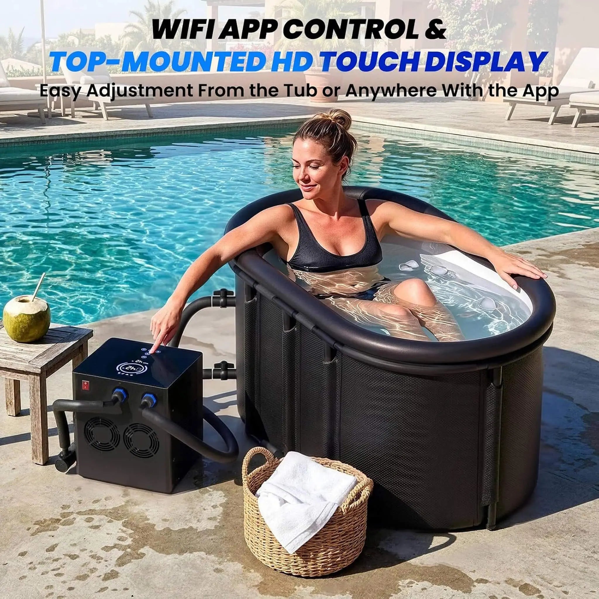 FCP Premium 2XL 148 Gal Cold Plunge Tub Kit With 1/3 HP Chiller, Filter, And Pump (SAK70245) SAKSBY WHOLESALE