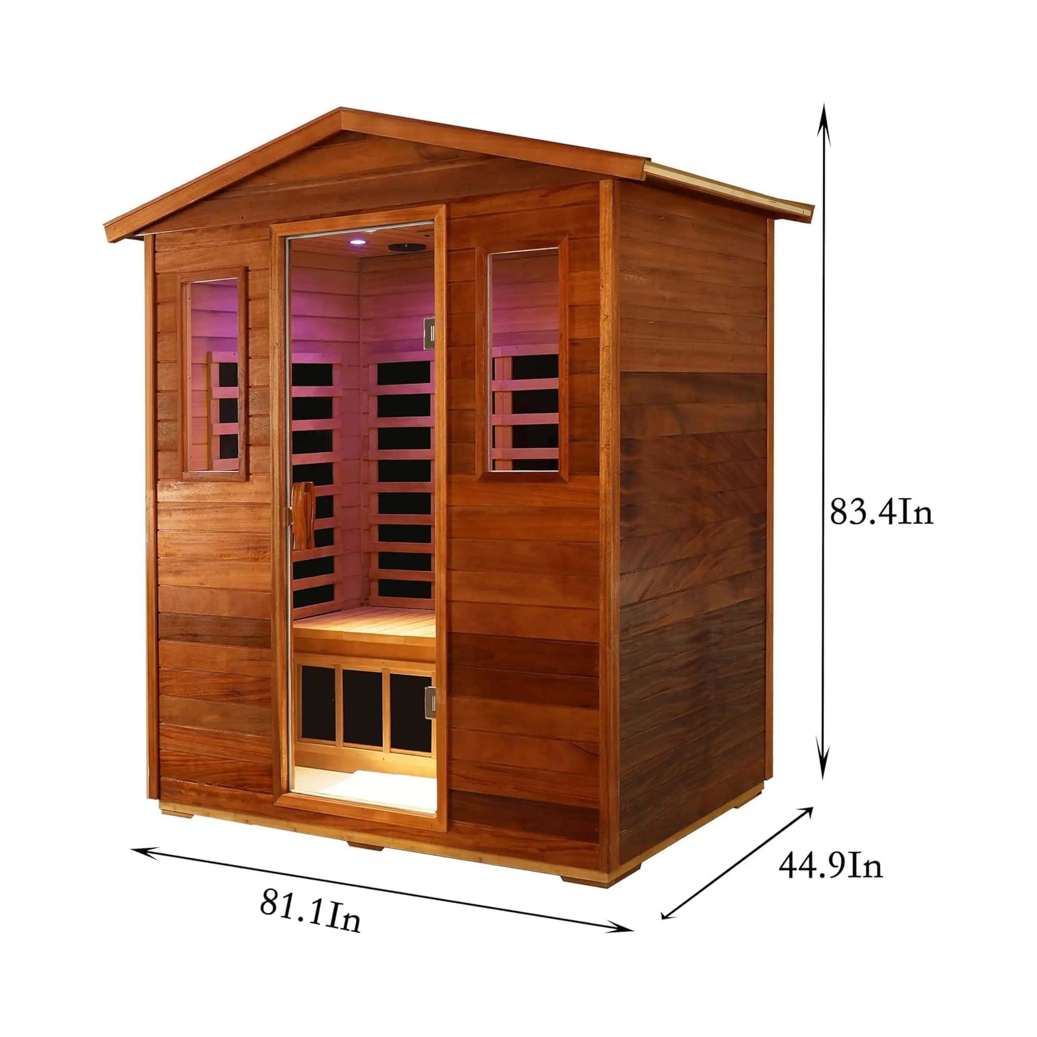 Thermora Vanta Luxury 3-Person Outdoor Mahogany Full Spectrum Ultra-Low EMF FAR Infrared Sauna With Chromotherapy And Bluetooth Speakers (SAK83460) SAKSBY WHOLESALE
