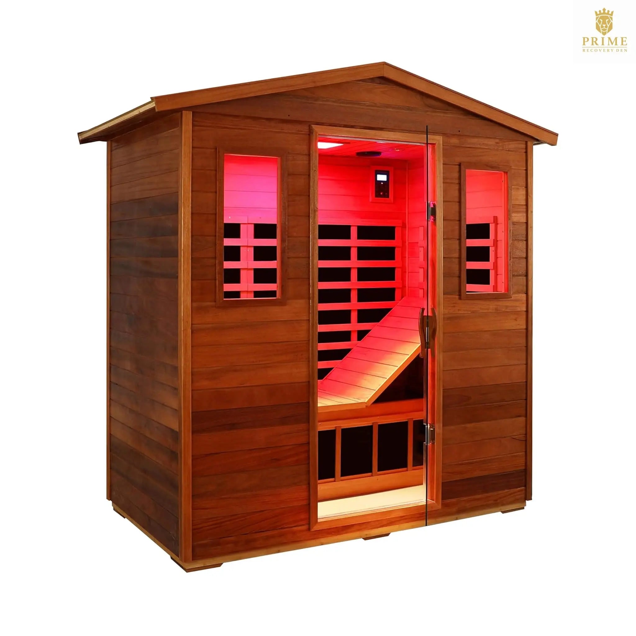 Thermora Vanta Luxury 3-Person Outdoor Mahogany Full Spectrum Ultra-Low EMF FAR Infrared Sauna With Chromotherapy And Bluetooth Speakers (SAK83460) SAKSBY WHOLESALE
