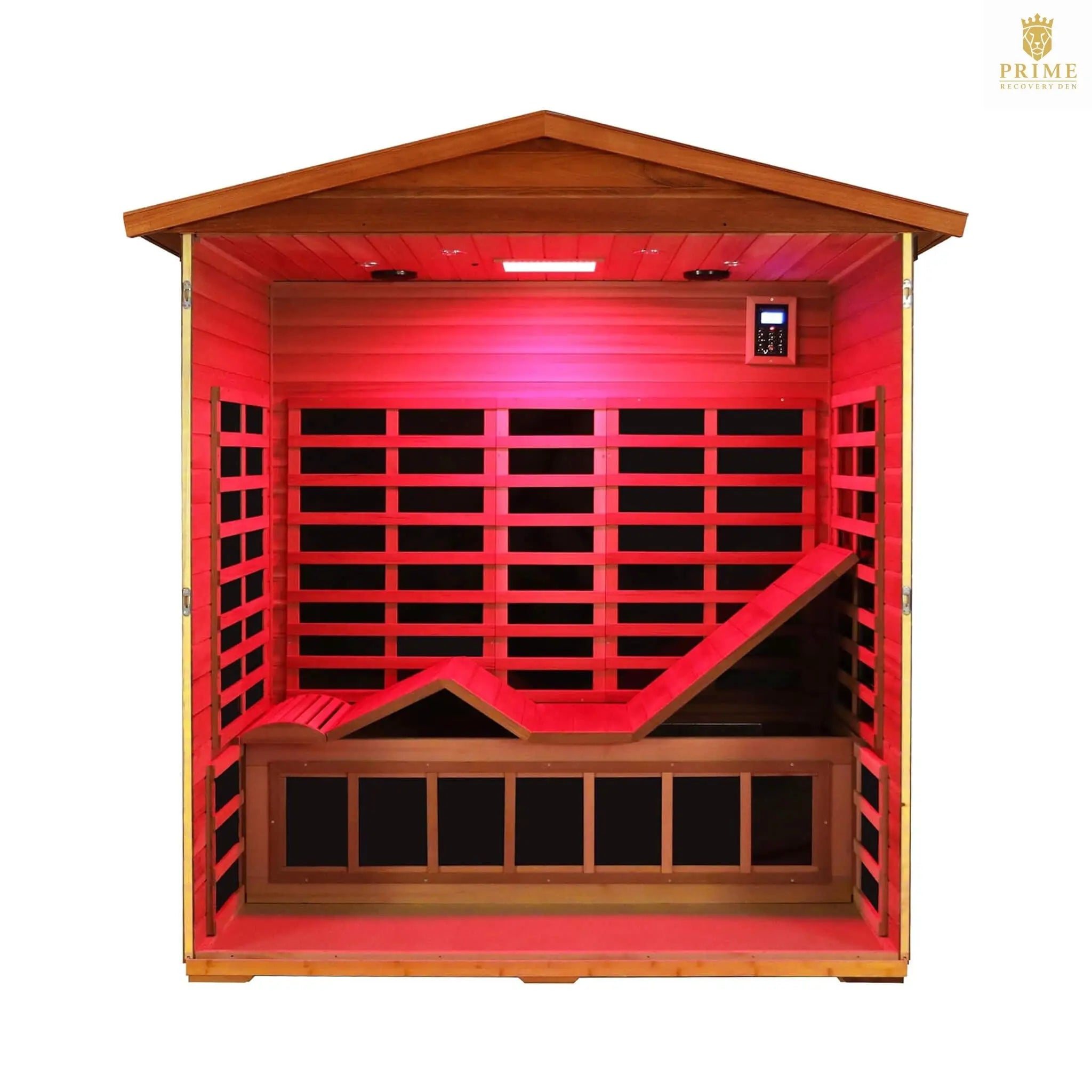 Thermora Vanta Luxury 3-Person Outdoor Mahogany Full Spectrum Ultra-Low EMF FAR Infrared Sauna With Chromotherapy And Bluetooth Speakers (SAK83460) SAKSBY WHOLESALE