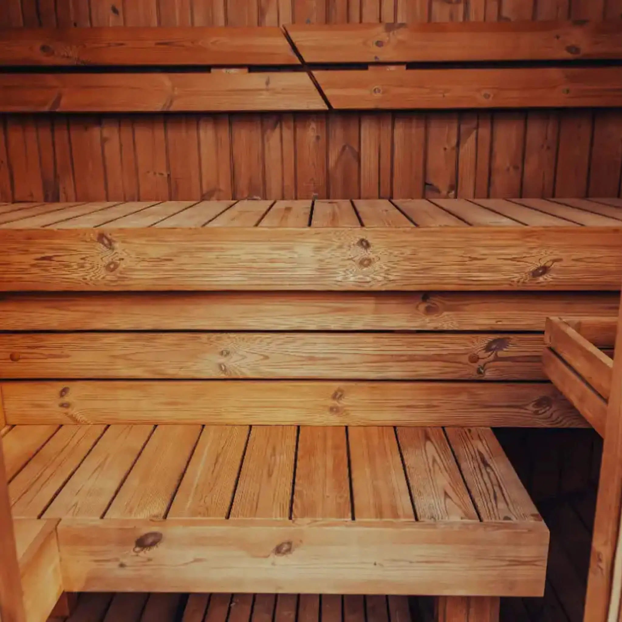 Premium 3-Person Outdoor Scandinavian ThermoWood Cube Sauna Kit With LED Lighting (SAK47582) SAKSBY WHOLESALE