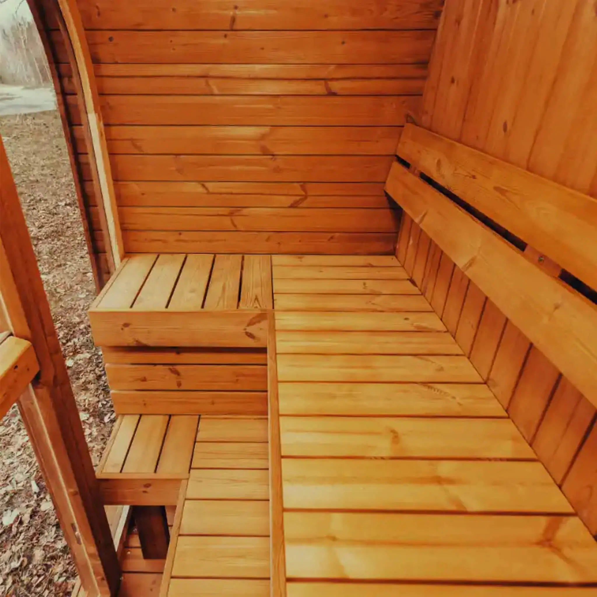 Premium 3-Person Outdoor Scandinavian ThermoWood Cube Sauna Kit With LED Lighting (SAK47582) SAKSBY WHOLESALE