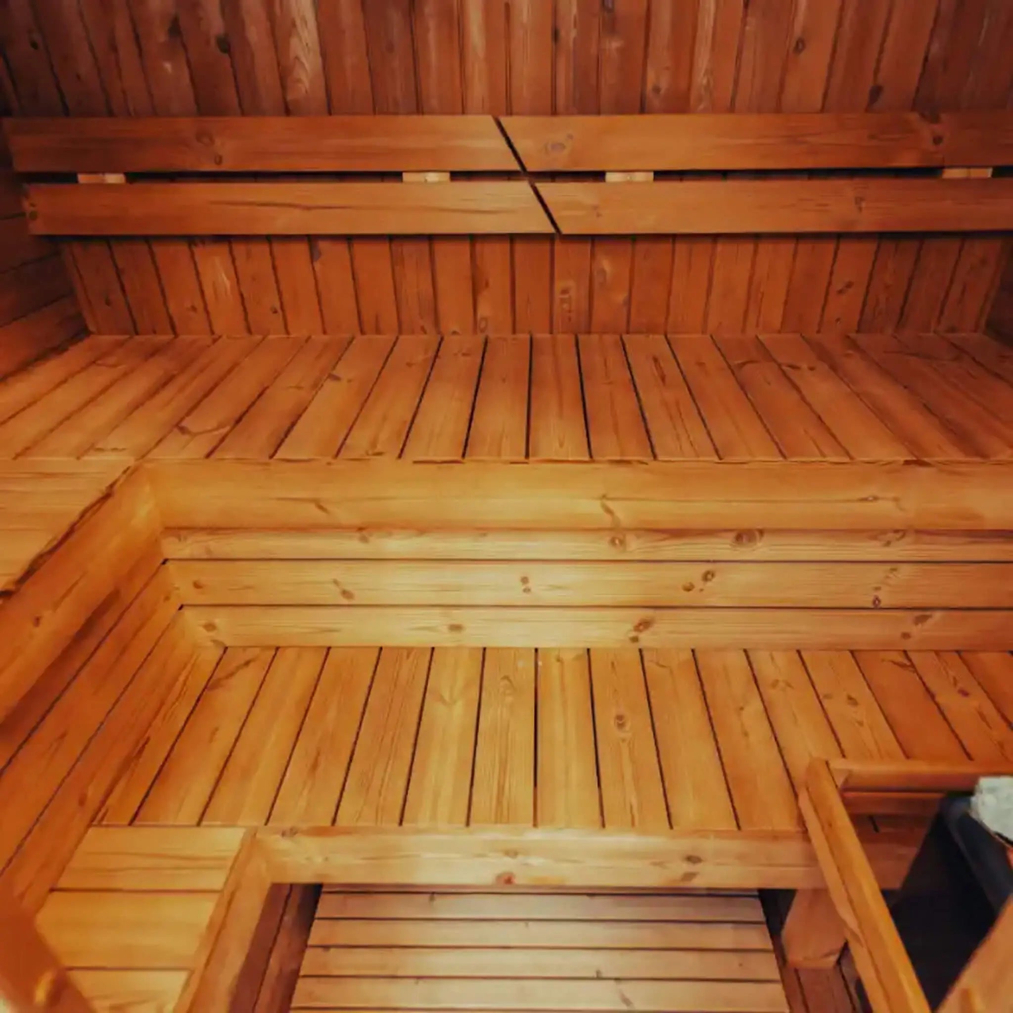 Premium 4-Person Outdoor Scandinavian ThermoWood Cube Sauna Kit With LED Lighting (SAK25470) SAKSBY WHOLESALE