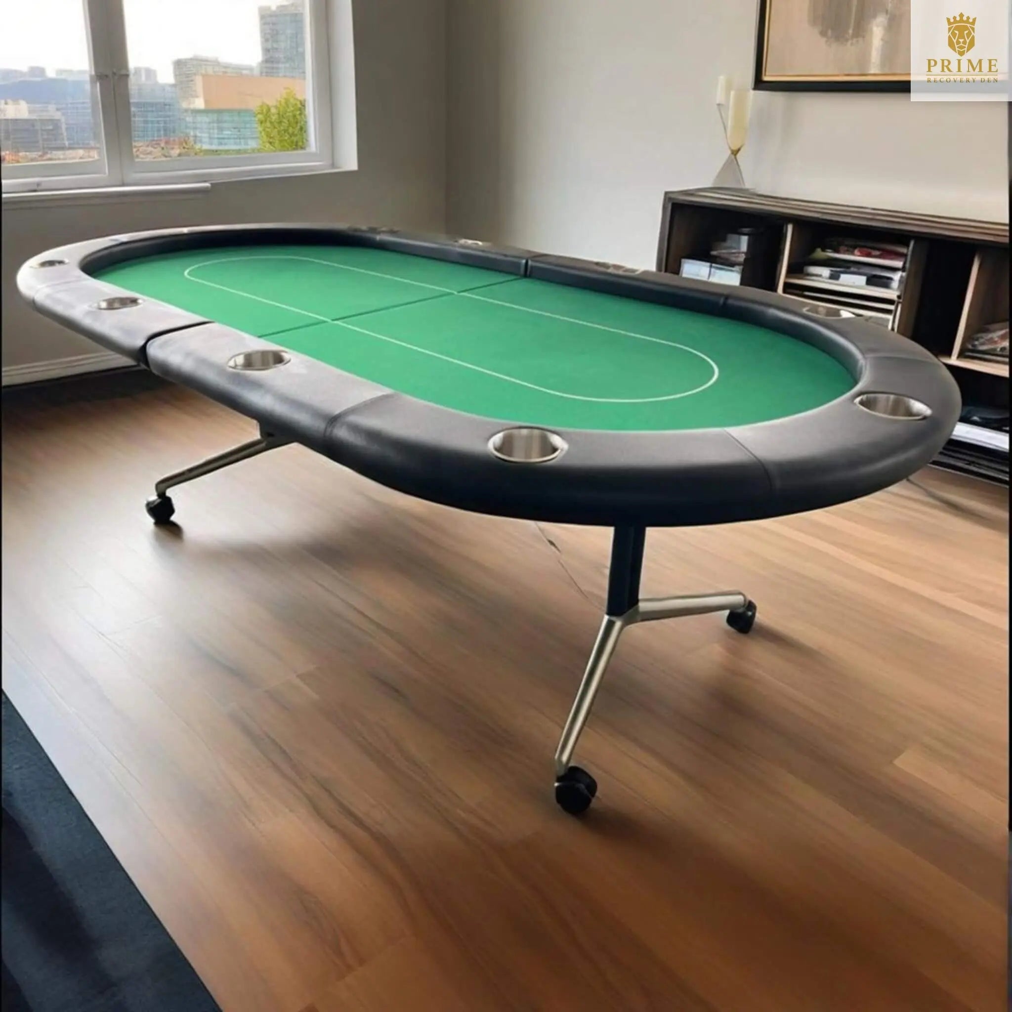 Premium 94-Inch Foldable 10-Player Poker Table With Wheels (SAK43087) SAKSBY WHOLESALE