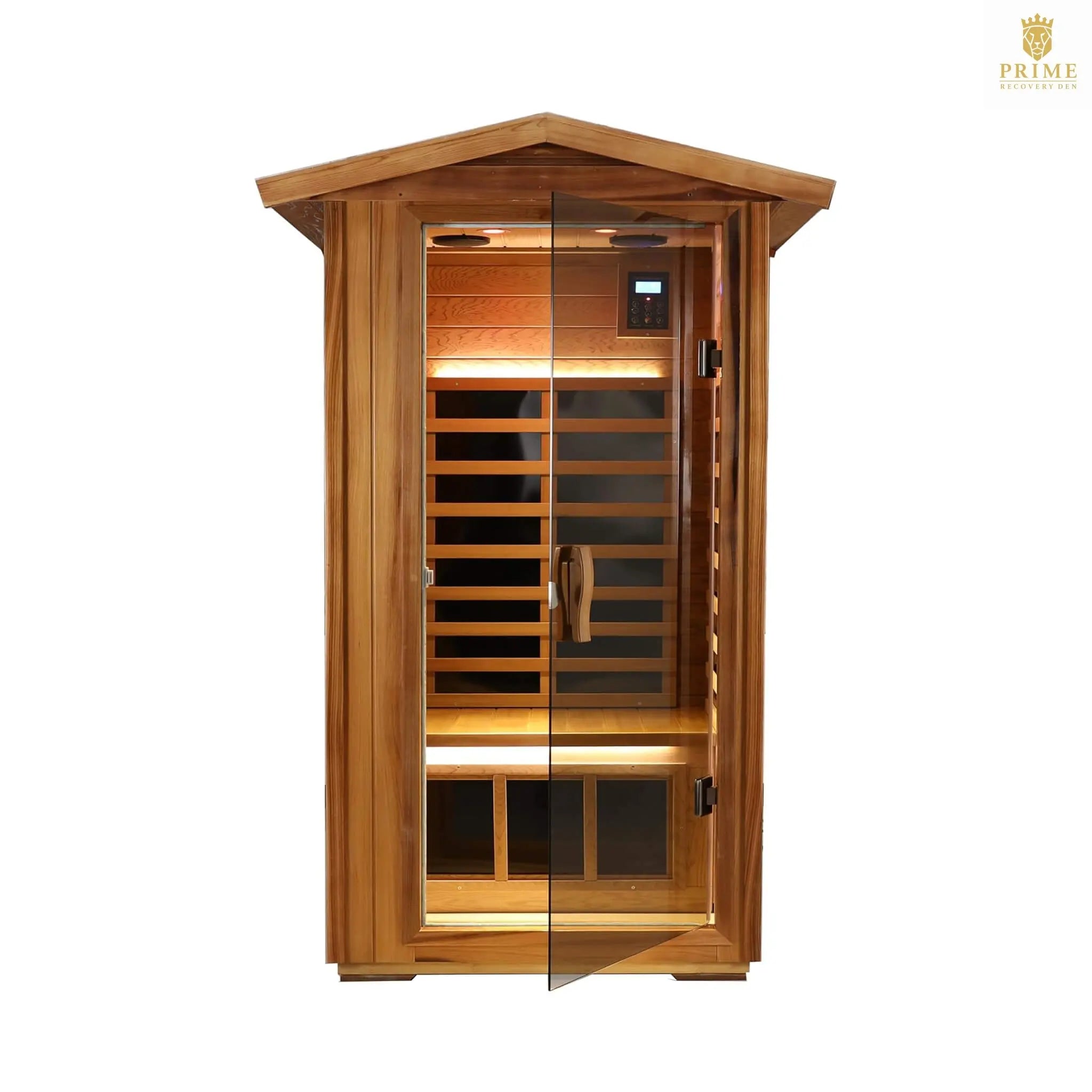 Thermora Xyra Premium 1-Person Outdoor Red Cedar Infrared Sauna With Low EMF, Chromotherapy And Bluetooth (SAK32783) SAKSBY WHOLESALE