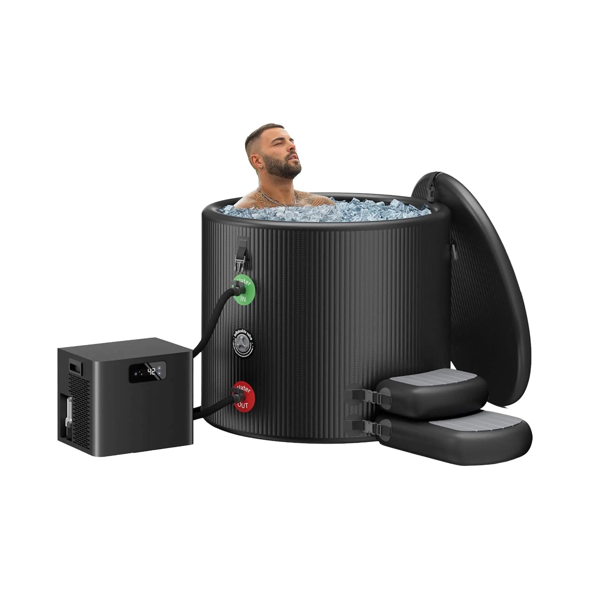 FCP Premium XL 120 Gal Cold Plunge Tub Kit With 1/3 HP Chiller, Filter And Pump (SAK58283) SAKSBY WHOLESALE