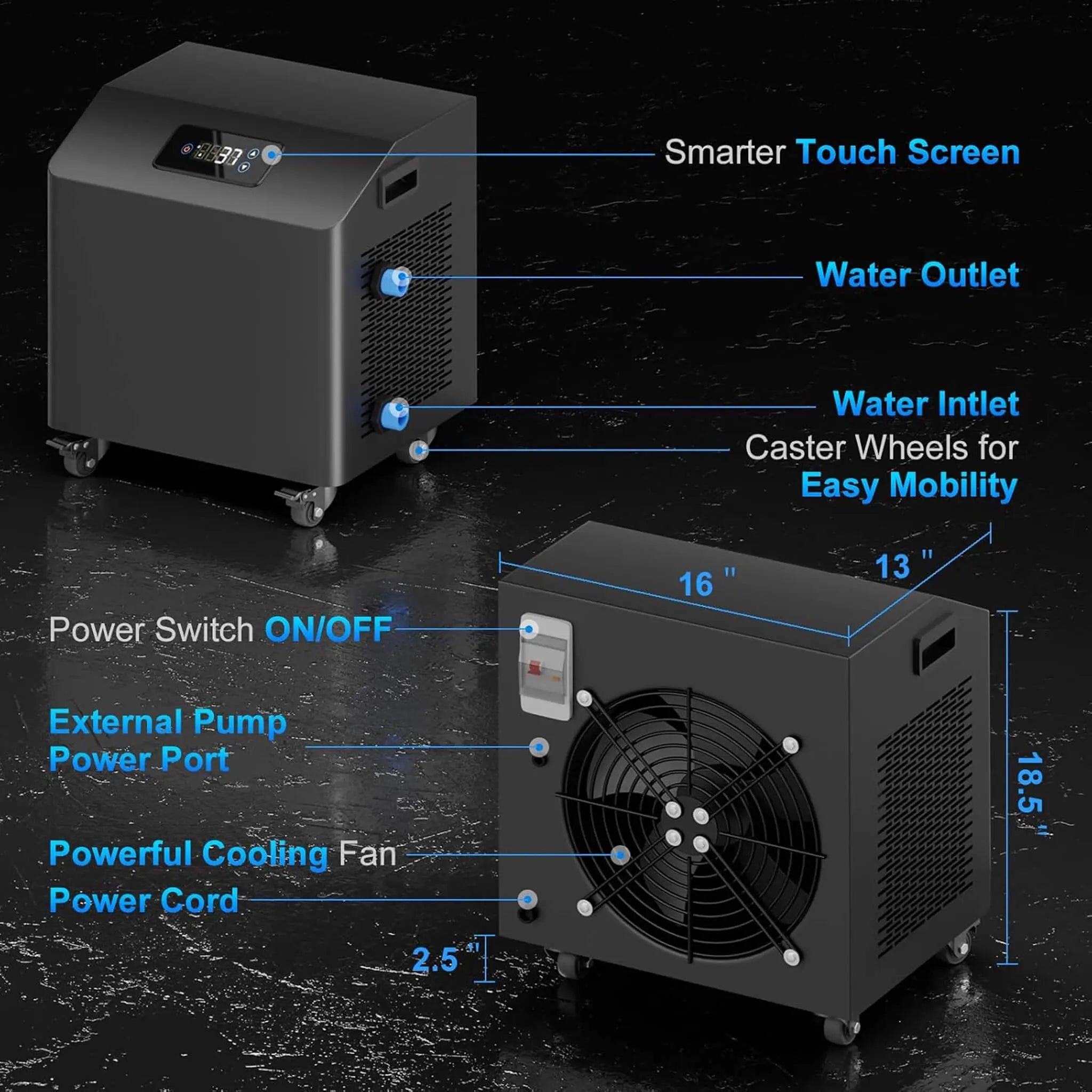 FCP Premium XL 120 Gal Cold Plunge Tub Kit With 1HP Chiller, Filter, And Pump (SAK92632) SAKSBY WHOLESALE