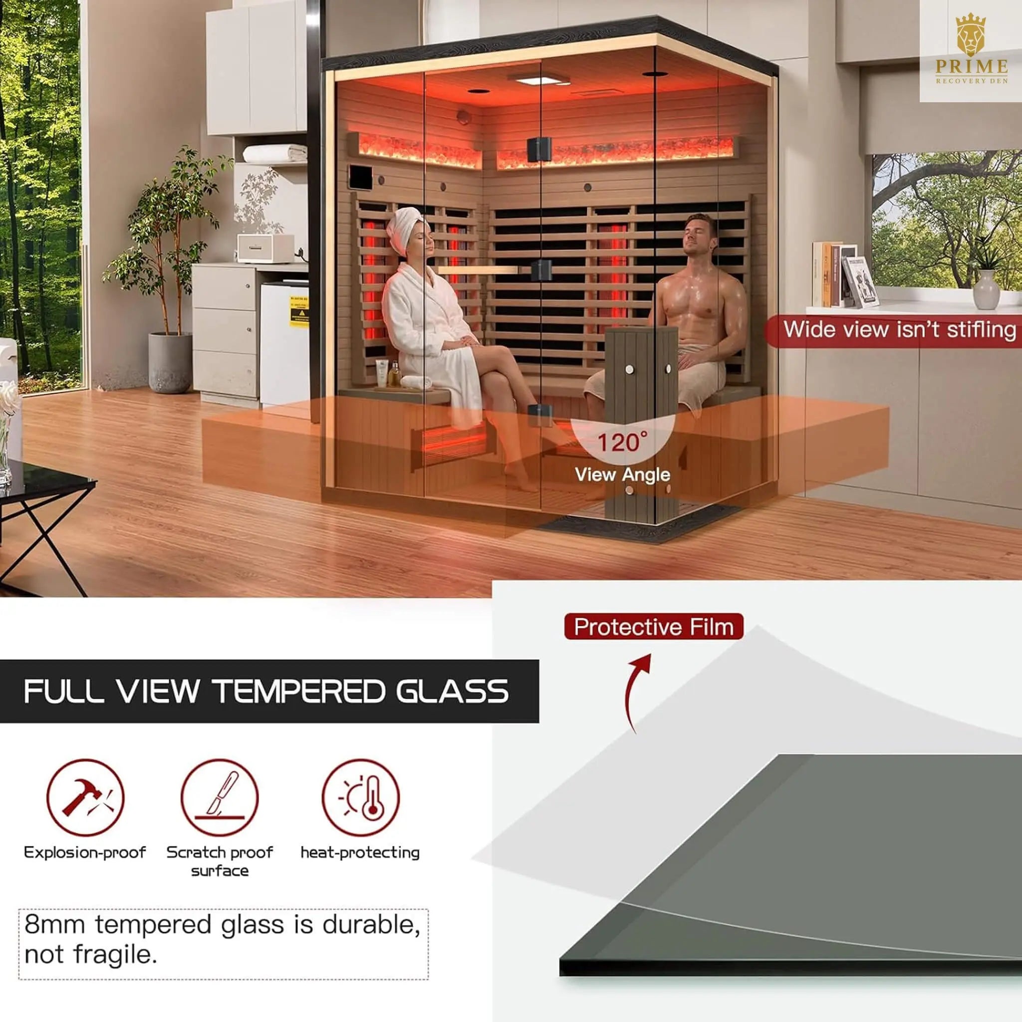 Rövia Ember 4-Person Full-Spectrum Infrared Sauna With Himalayan Salt Panels [Made-To-Order] (SAK80537) SAKSBY WHOLESALE