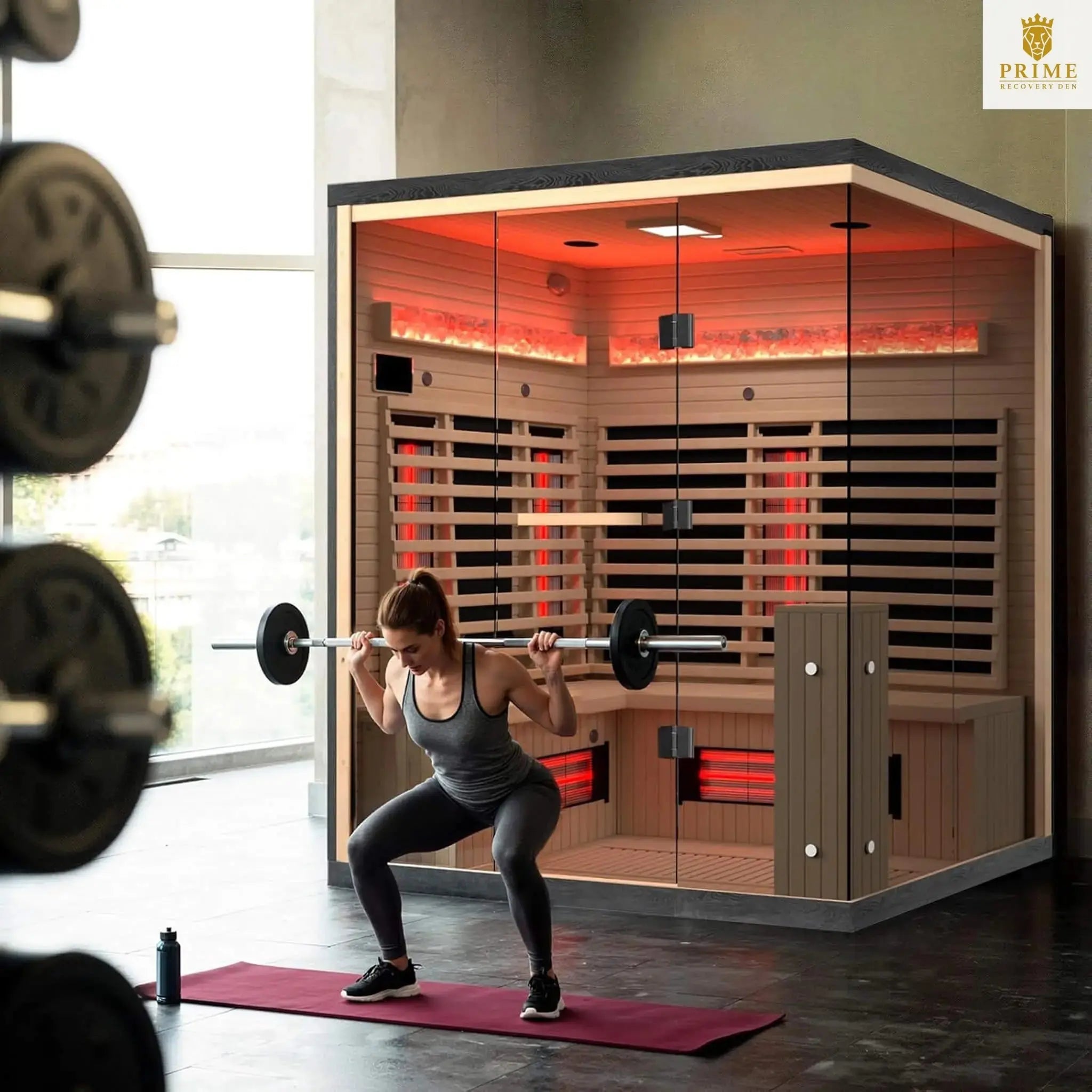 Rövia Ember 4-Person Full-Spectrum Infrared Sauna With Himalayan Salt Panels [Made-To-Order] (SAK80537) SAKSBY WHOLESALE
