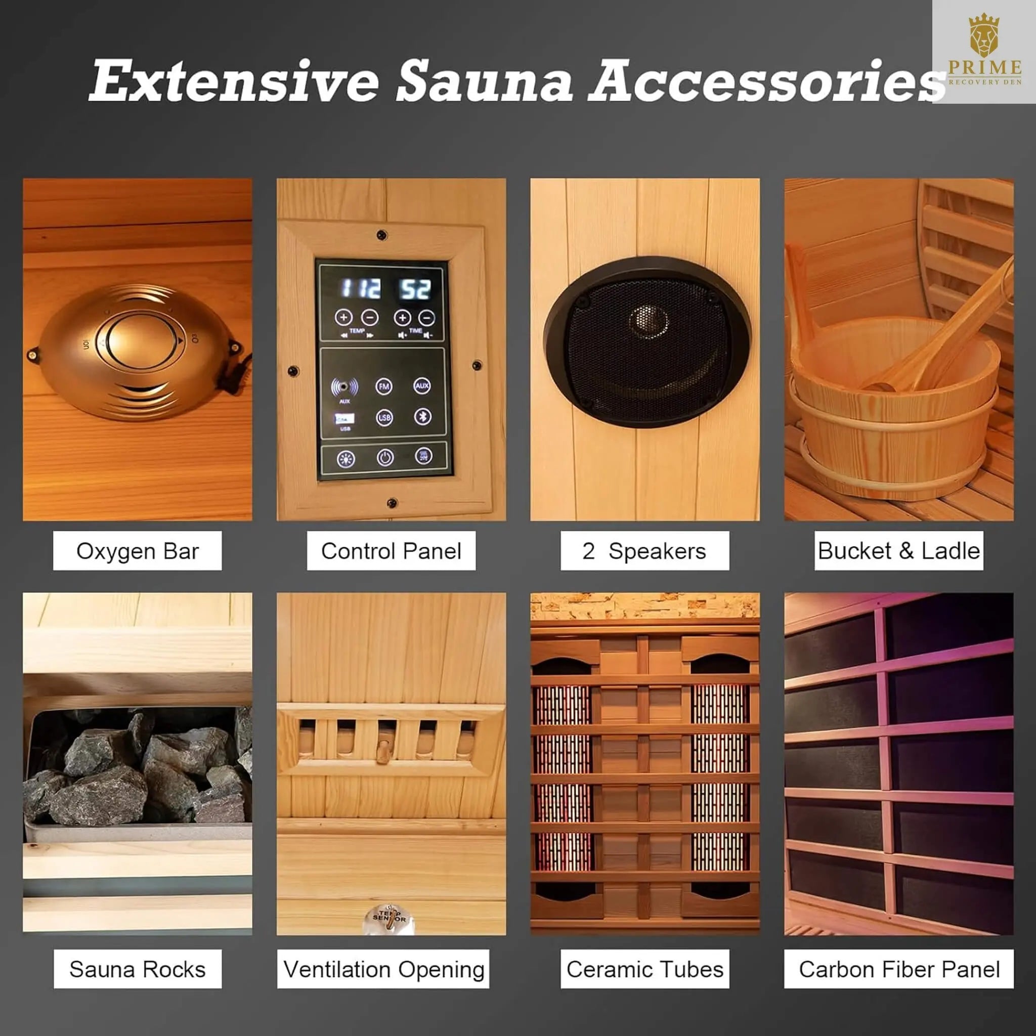 Rövia Aurora 3-Person Indoor Hybrid Sauna Room With Infrared And 4.5KW Steam Heater [Made-To-Order] (SAK41592) SAKSBY WHOLESALE
