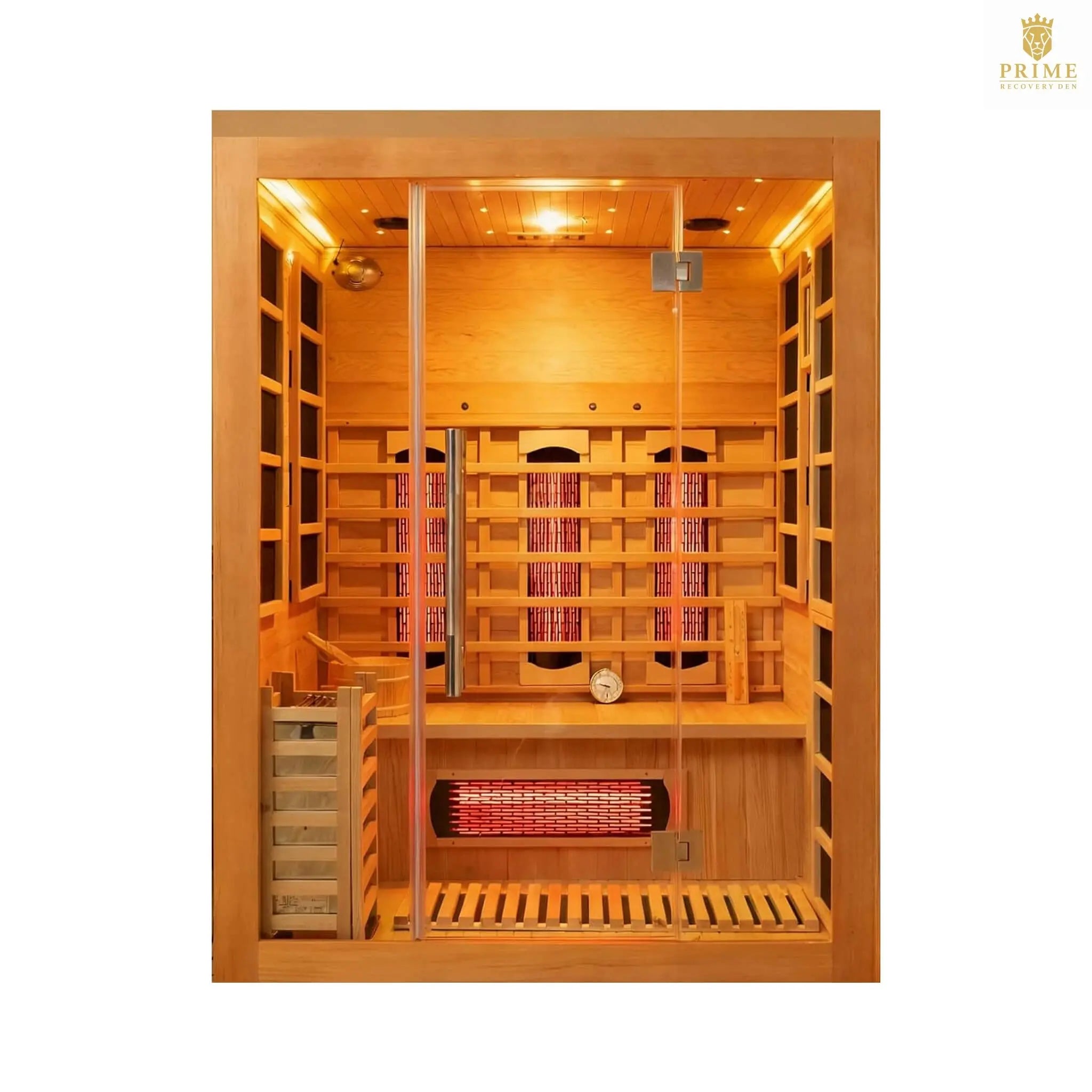 Rövia Aurora 3-Person Indoor Hybrid Sauna Room With Infrared And 4.5KW Steam Heater [Made-To-Order] (SAK41592) SAKSBY WHOLESALE