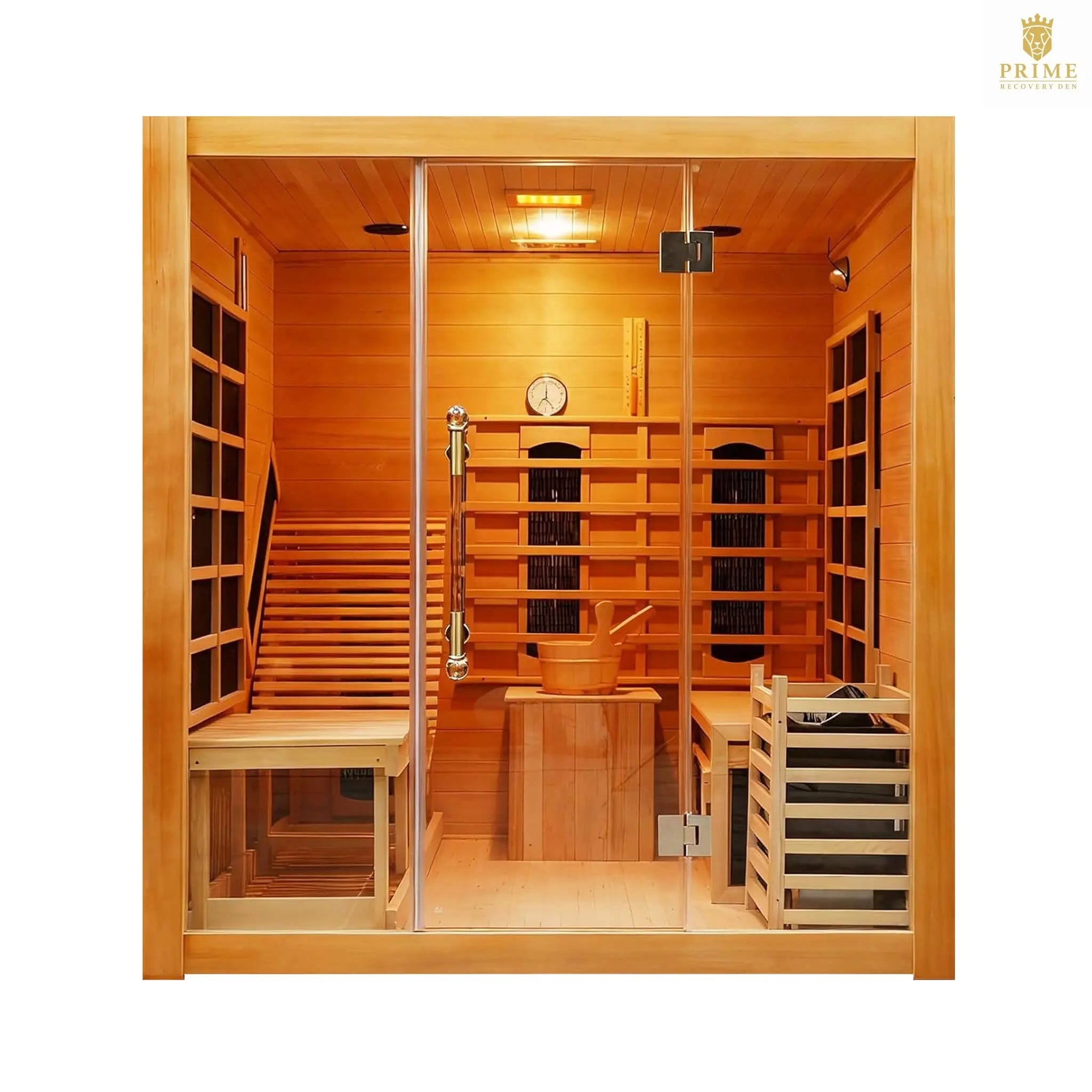 Rövia Oasis 3-Person Indoor Hybrid Sauna Room With Built-In Lounge Chair [Made-To-Order] (SAK35182) SAKSBY WHOLESALE