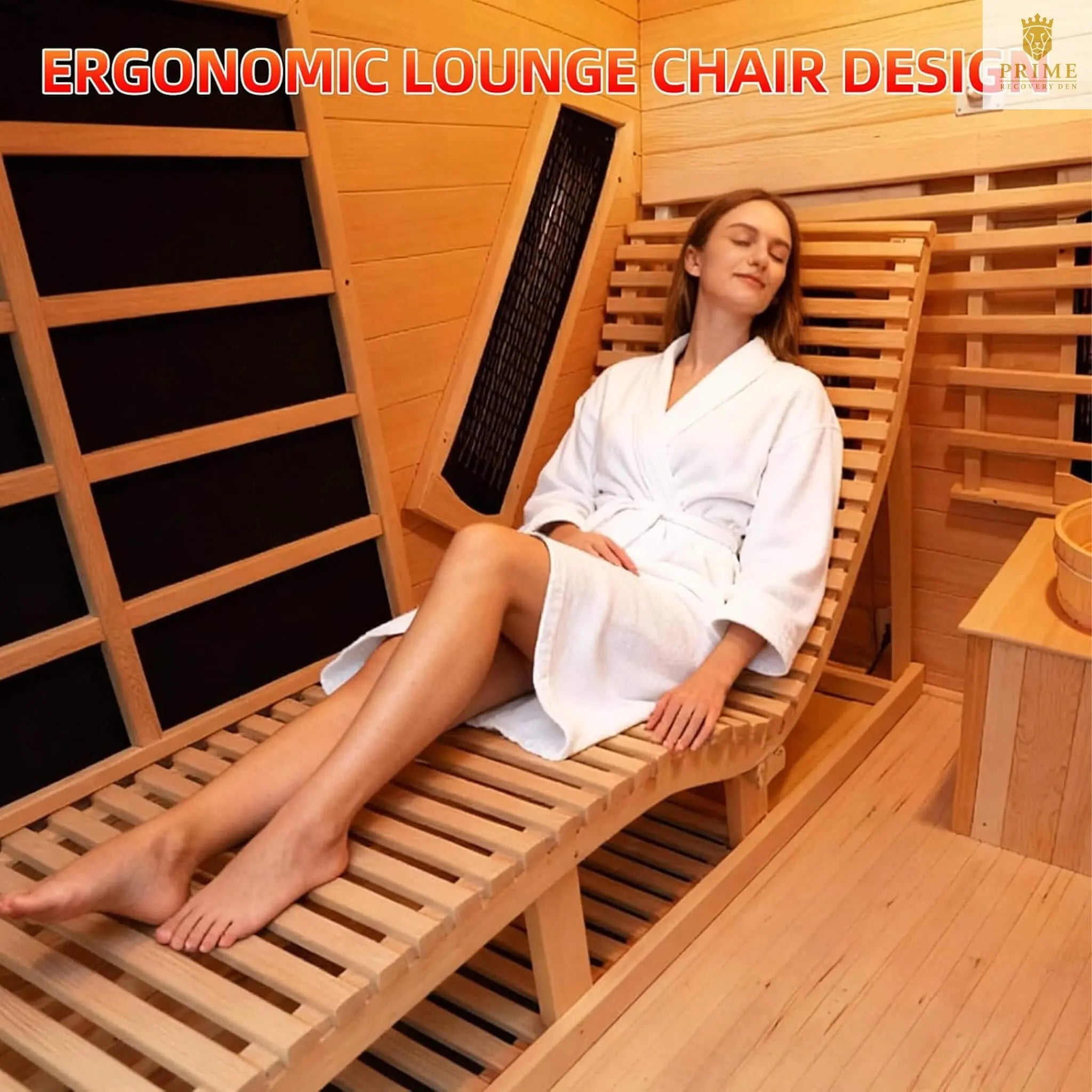 Rövia Oasis 3-Person Indoor Hybrid Sauna Room With Built-In Lounge Chair [Made-To-Order] (SAK35182) SAKSBY WHOLESALE