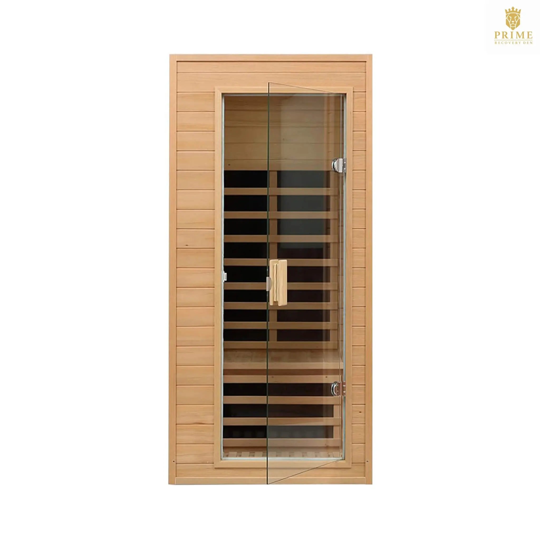Thermora Elara Premium 1-Person Indoor Low EMF FAR Infrared Heat Hemlock Wood Personal Home Spa Sauna, 1200W (SAK27463) SAKSBY WHOLESALE