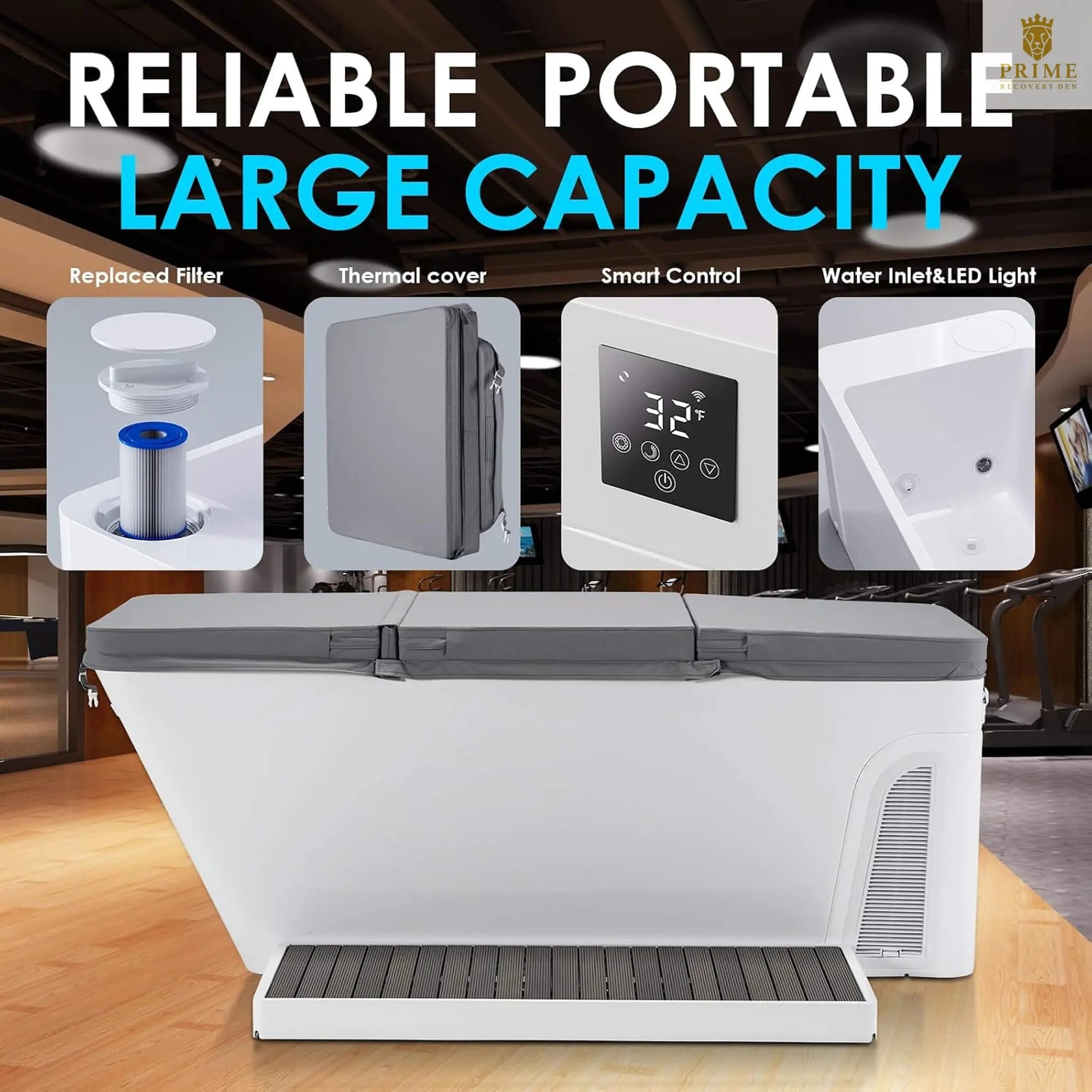 CSC Smart 1-Piece Freestanding Full-Body All-In-One Cold Plunge Tub With Built-In Water Chiller (SAK56280) SAKSBY WHOLESALE