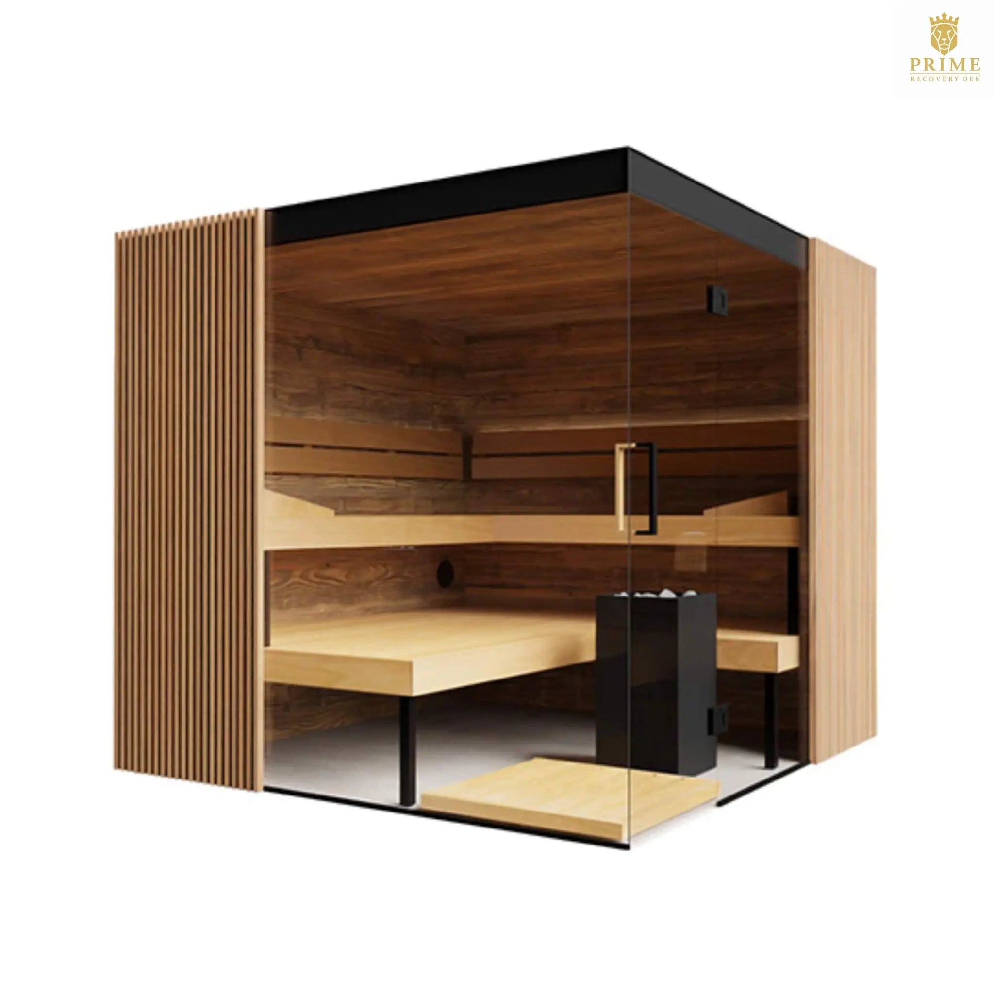 ThermaSol Aalto 4-Person Indoor Semi Panoramic Glass Sauna Cabin [Made-To-Order] [14-AALTODL\R] (SAK13285) SAKSBY WHOLESALE