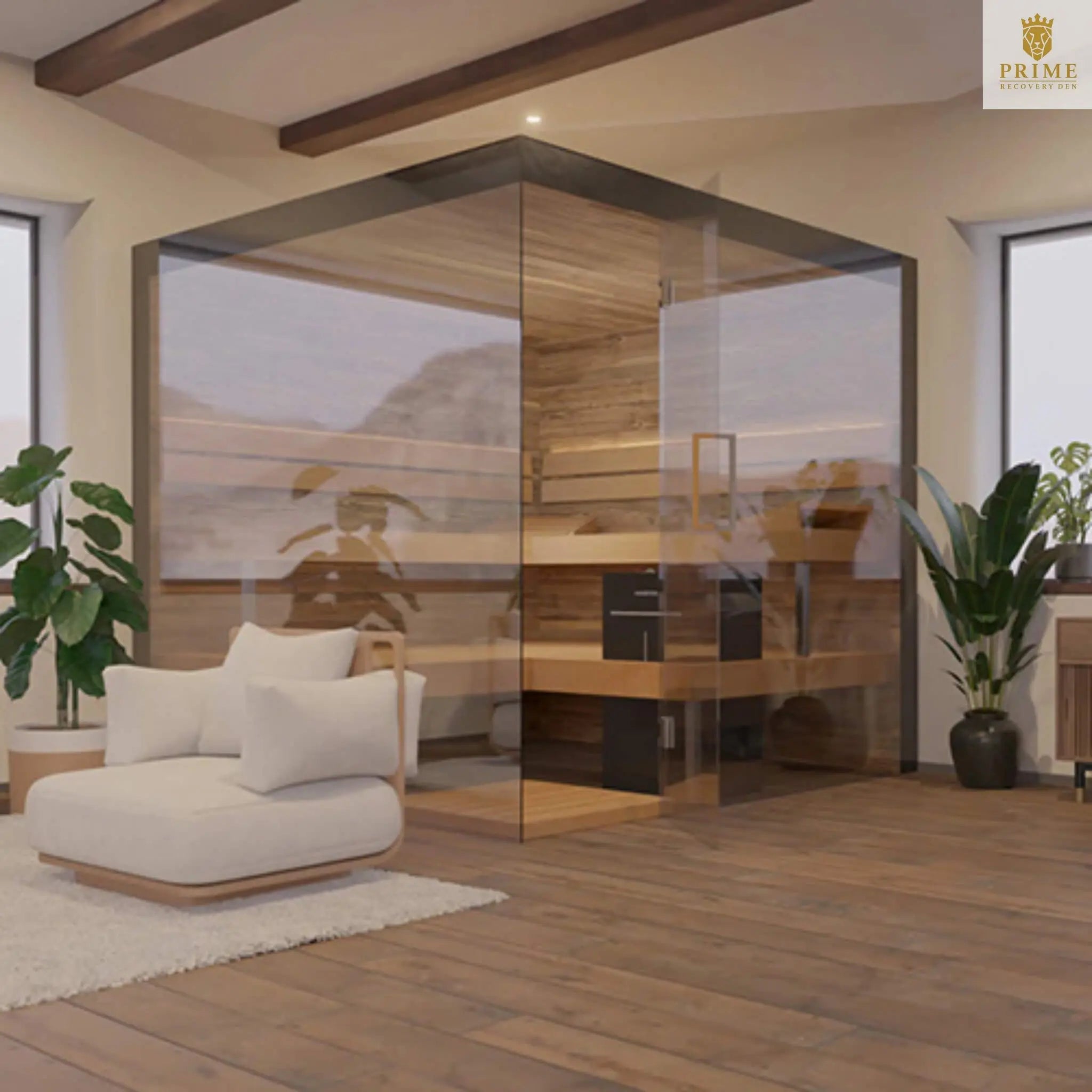 ThermaSol Lumaria 2-5 Person Indoor Glass Sauna Cabin [14-LUMARIA] (SAK84962) SAKSBY WHOLESALE