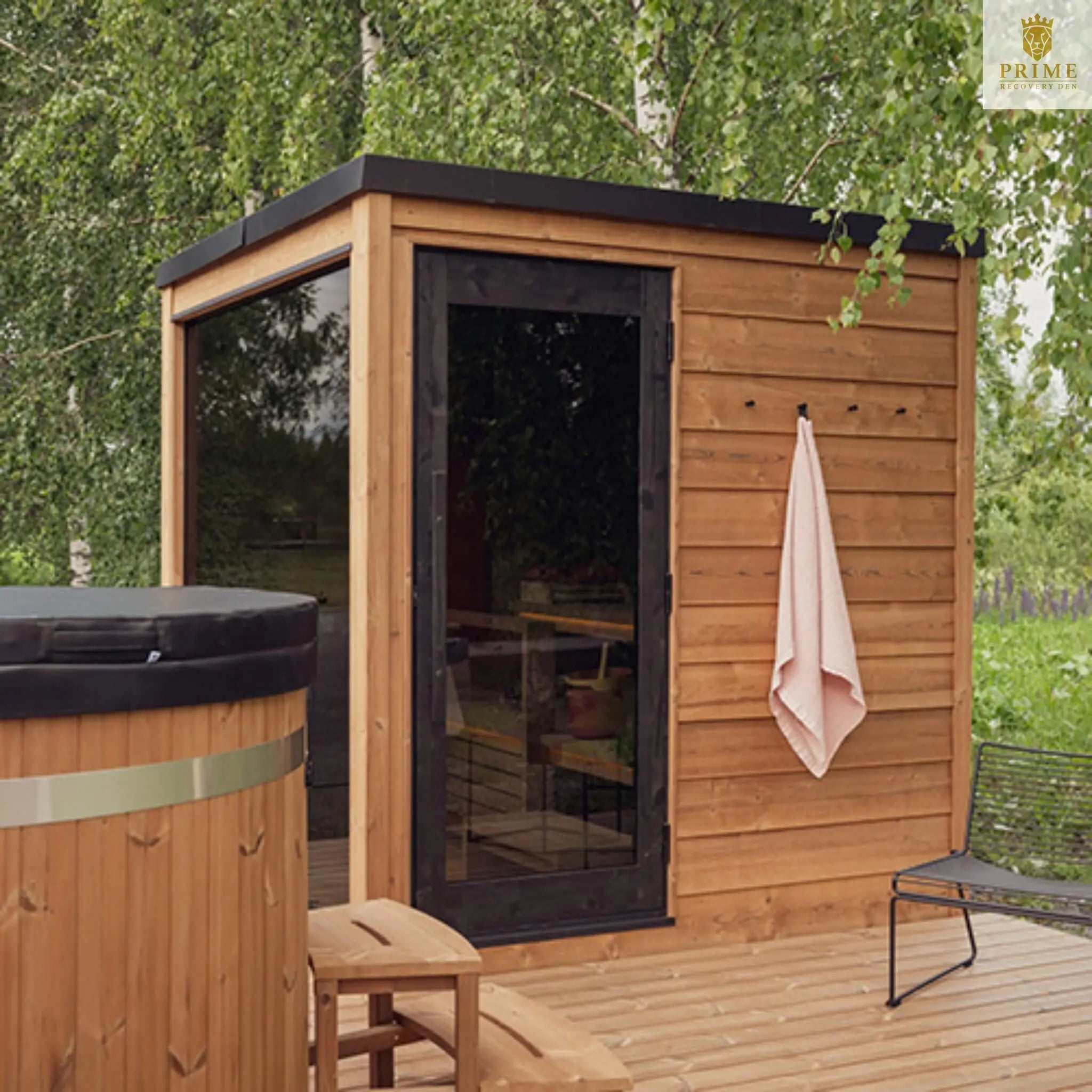 ThermaSol Nordic Dawn 4-Person Fully-Assembled Outdoor Sauna Cabin [Made-To-Order] [14-KIR-4555] (SAK82057) SAKSBY WHOLESALE