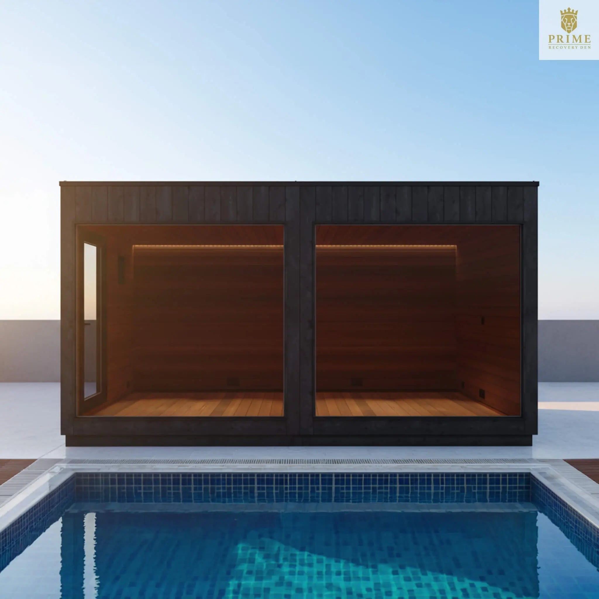 ThermaSol Nordic Misty XL 1-Entrance Outdoor Sauna Lounge [Made-To-Order] [14-KIR-3879/80] (SAK19046) SAKSBY WHOLESALE