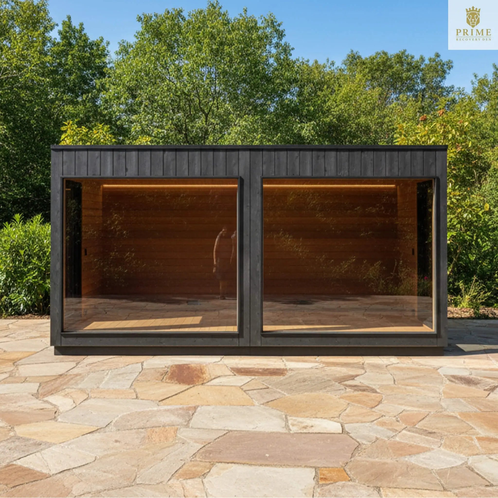 ThermaSol Nordic Misty XL Lounge 2-Entrance Outdoor Sauna Cabin [Made-To-Order] (SAK72368) SAKSBY WHOLESALE