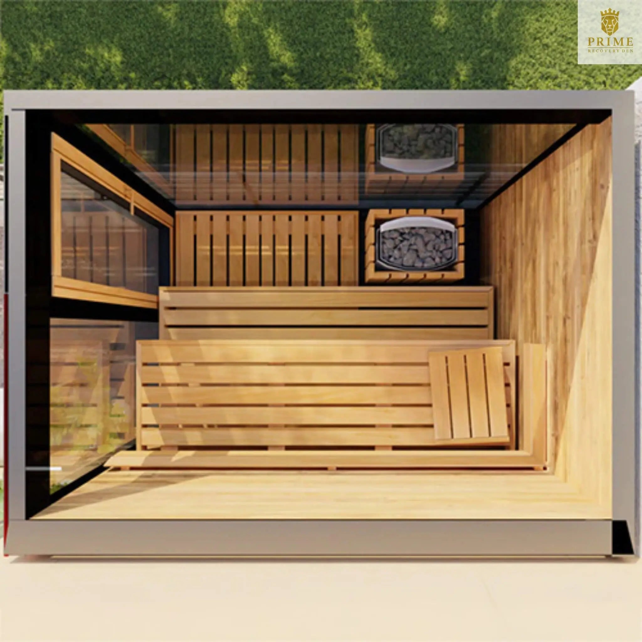 ThermaSol Vera 3-Person Fully-Assembled Outdoor Sauna Cabin [Made-To-Order] [14-VERADL/R] (SAK30752) SAKSBY WHOLESALE
