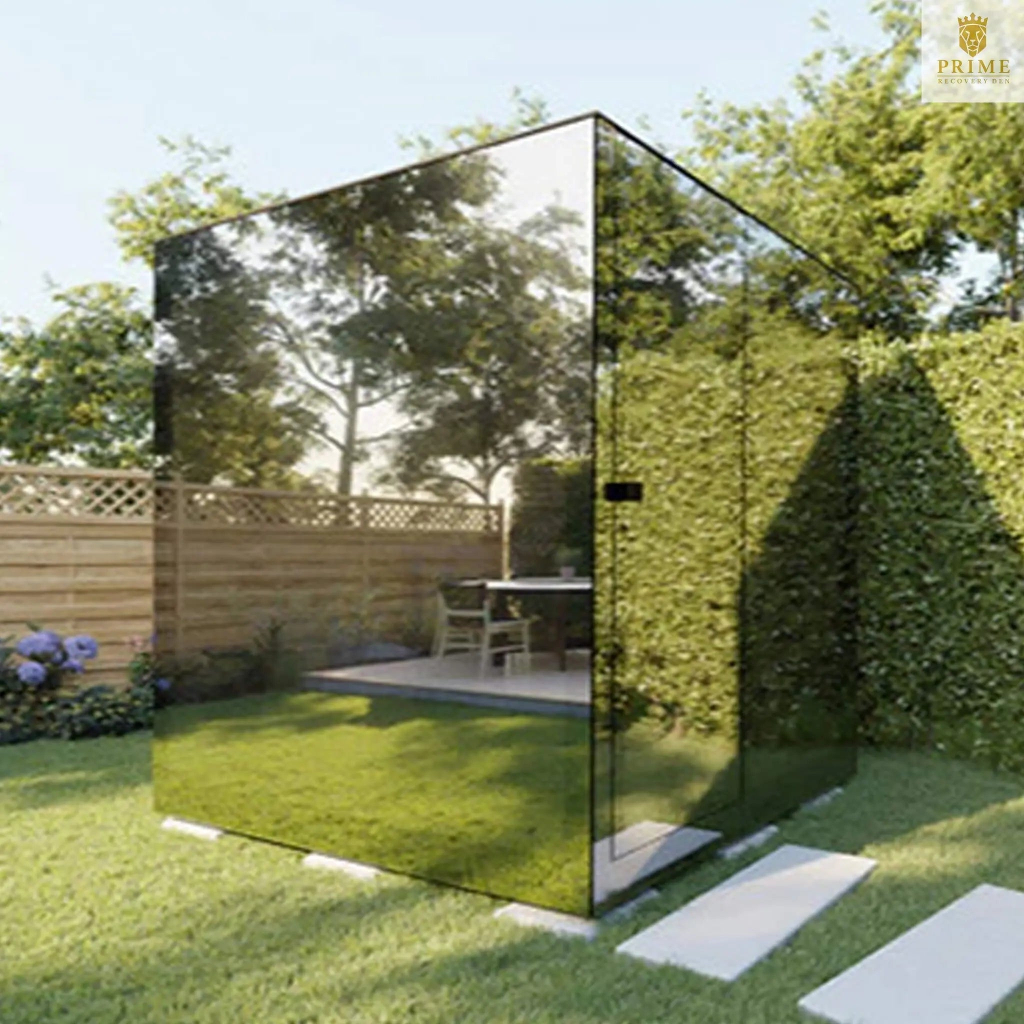ThermaSol Vue 4-Person Outdoor Mirrored Glass Sauna [Made-To-Order] [14-VUEDL/R] (SAK84963) SAKSBY WHOLESALE