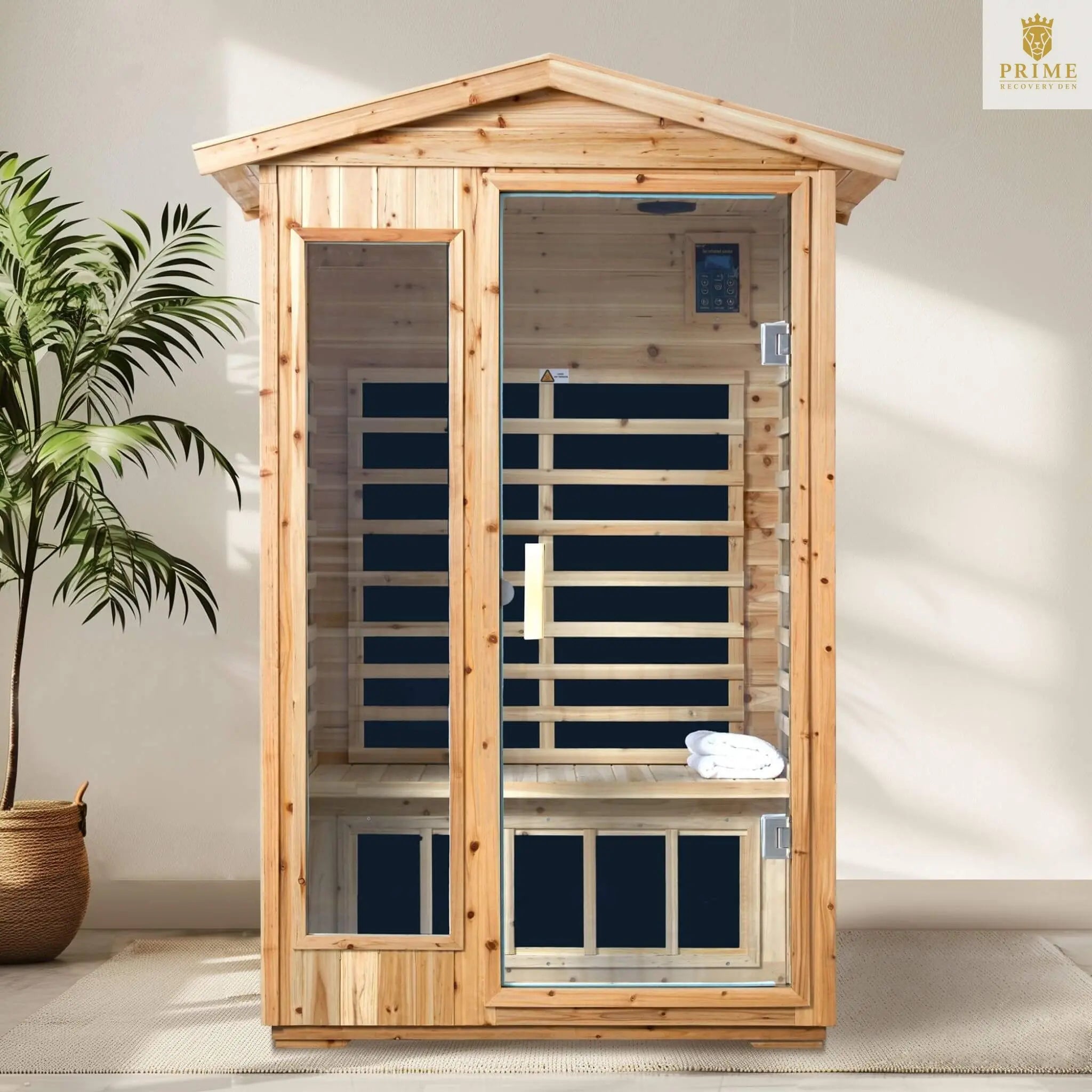 Thermora Vexa 2-Person Outdoor Infrared Sauna With Bluetooth Audio And LED Lighting (SAK28694) SAKSBY WHOLESALE