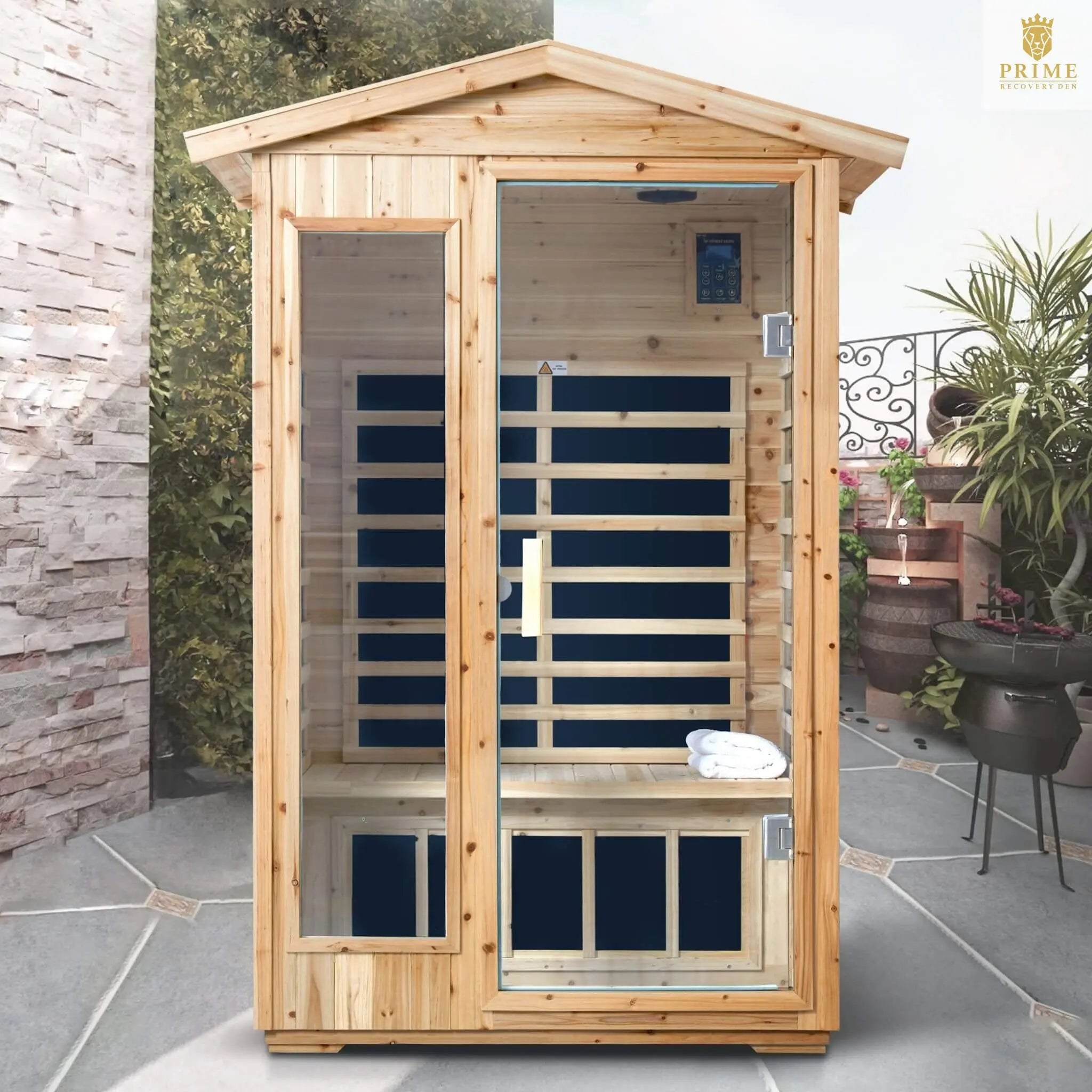 Thermora Vexa 2-Person Outdoor Infrared Sauna With Bluetooth Audio And LED Lighting (SAK28694) SAKSBY WHOLESALE