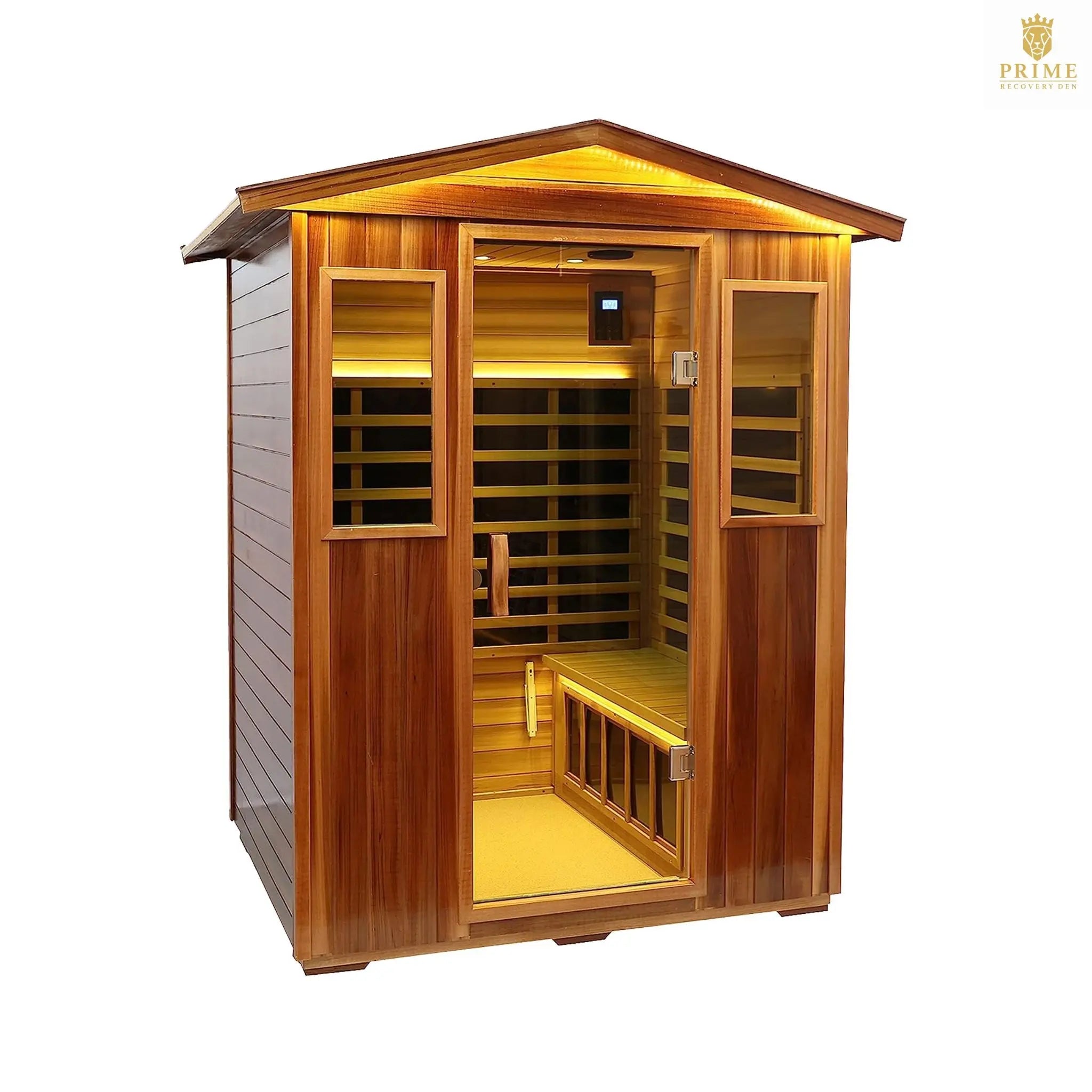 Thermora Kairo 4-Person Outdoor Infrared Hemlock Sauna With Tempered Glass Door (SAK82140) SAKSBY WHOLESALE