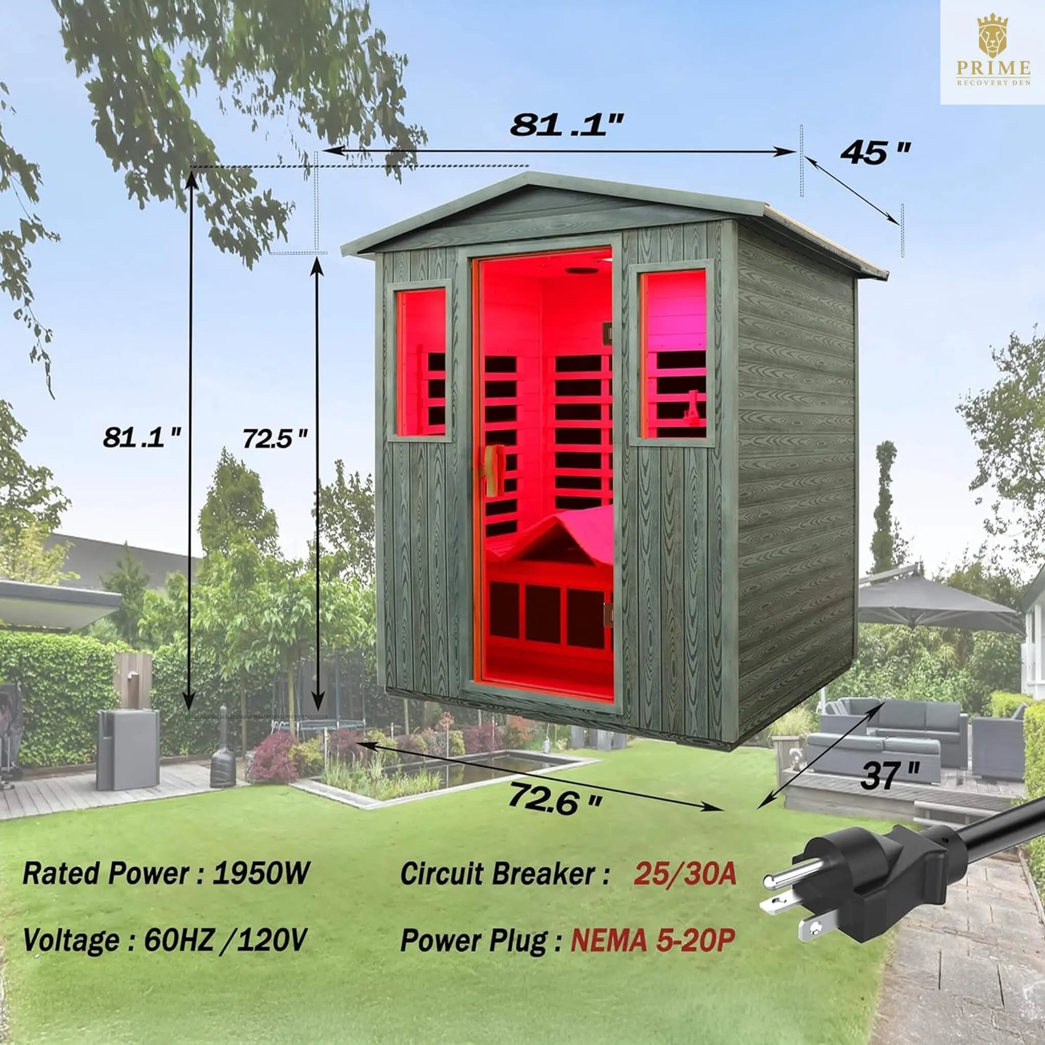 Thermora Nivea 3-Person Full-Spectrum Low EMF Carbonized Composite Infrared Sauna Room With Bluetooth Speakers (SAK85120) SAKSBY WHOLESALE