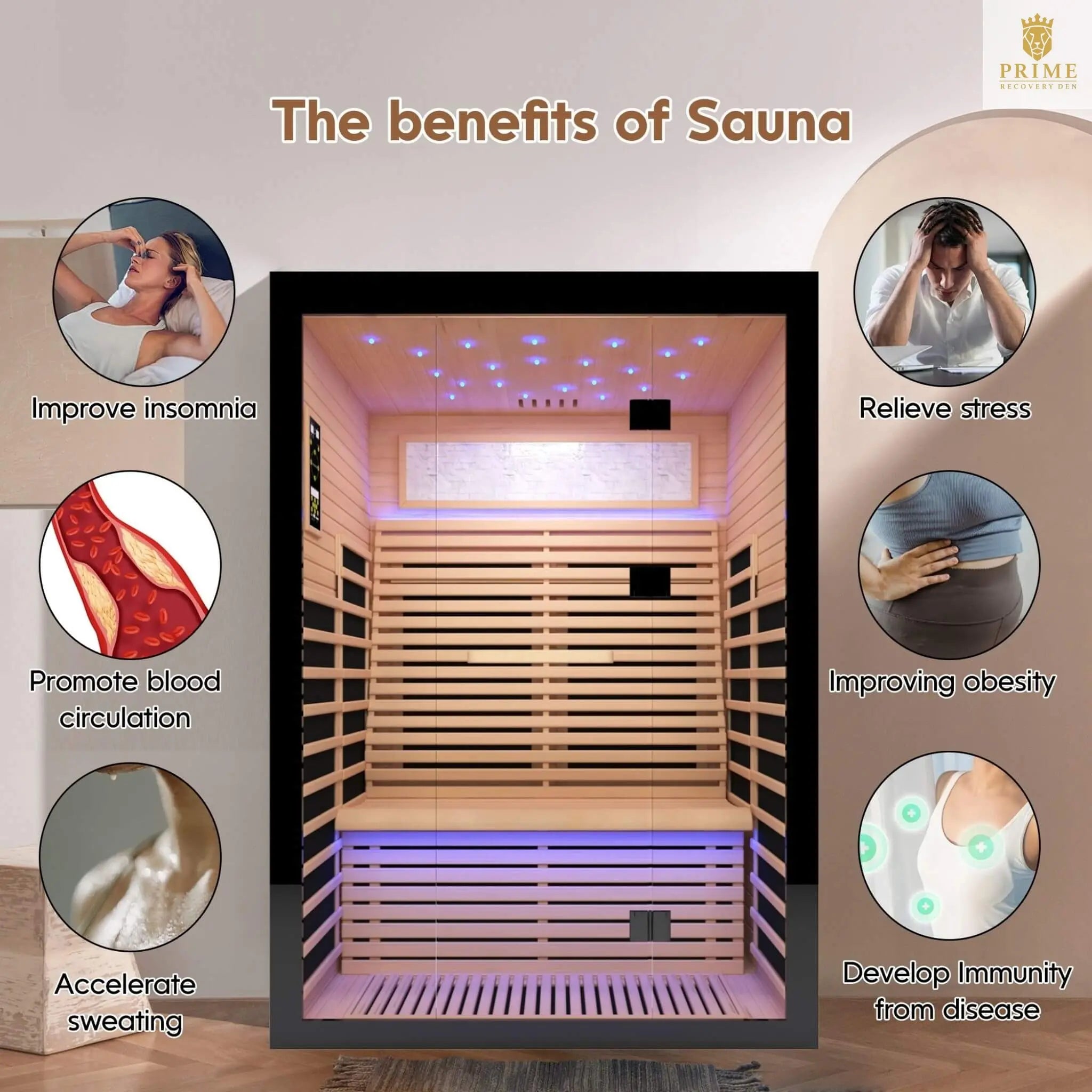 Thermora Vapor Luxury 2-Person Canadian Hemlock Wood Far Infrared Home Sauna (SAK56874) SAKSBY WHOLESALE