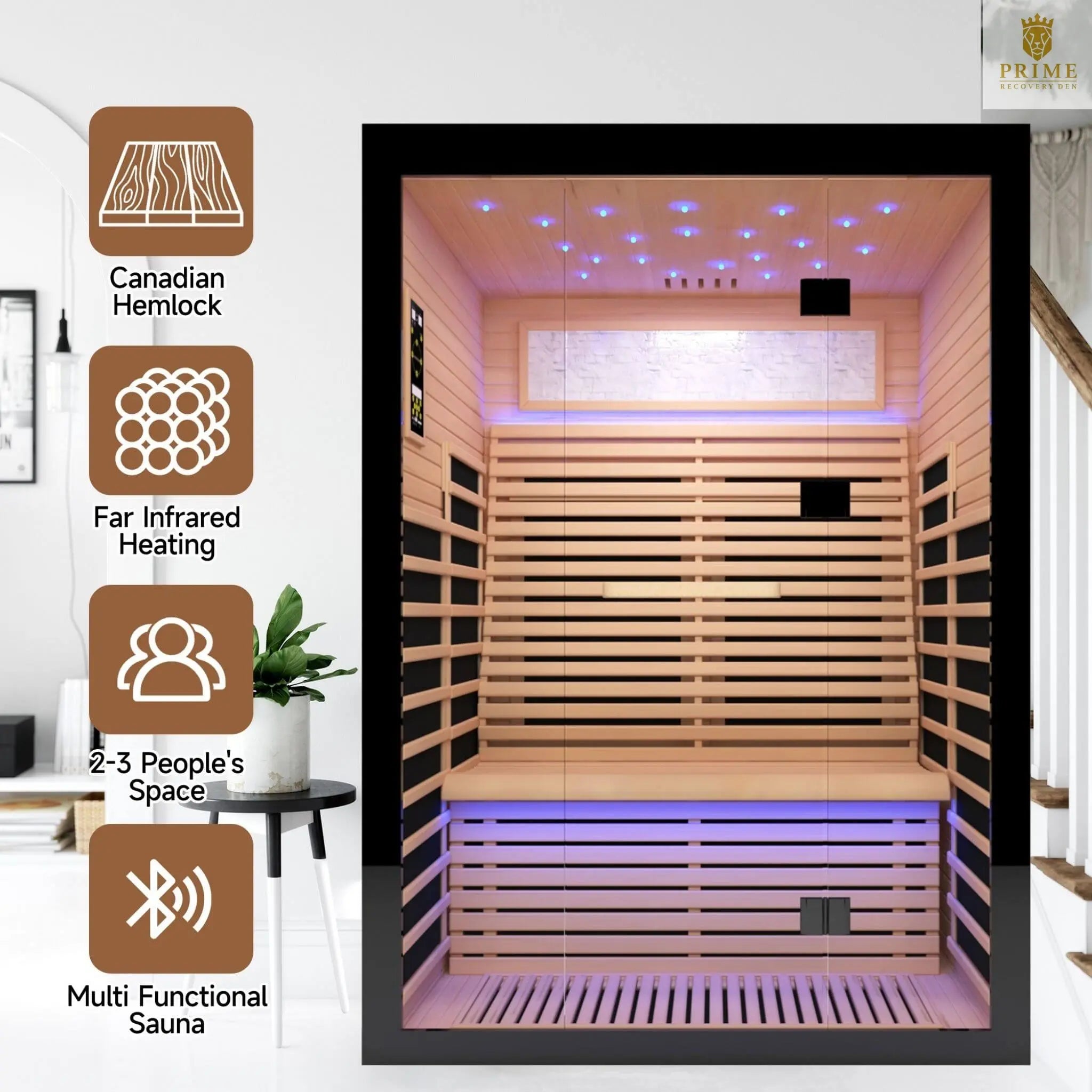 Thermora Vapor Luxury 2-Person Canadian Hemlock Wood Far Infrared Home Sauna (SAK56874) SAKSBY WHOLESALE
