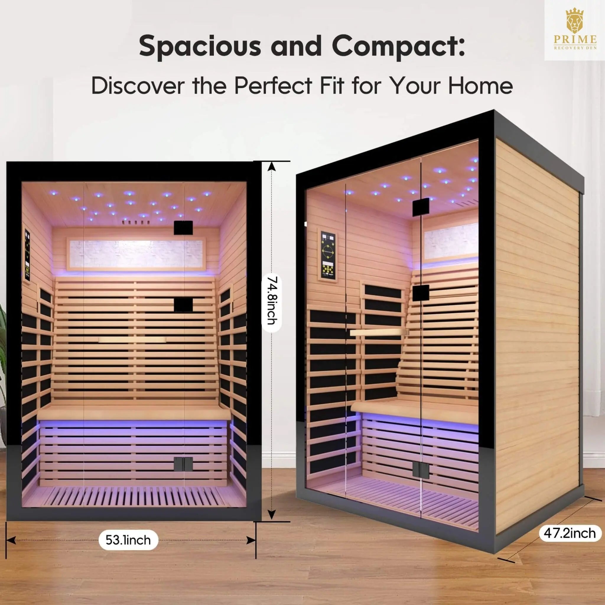 Thermora Vapor Luxury 2-Person Canadian Hemlock Wood Far Infrared Home Sauna (SAK56874) SAKSBY WHOLESALE