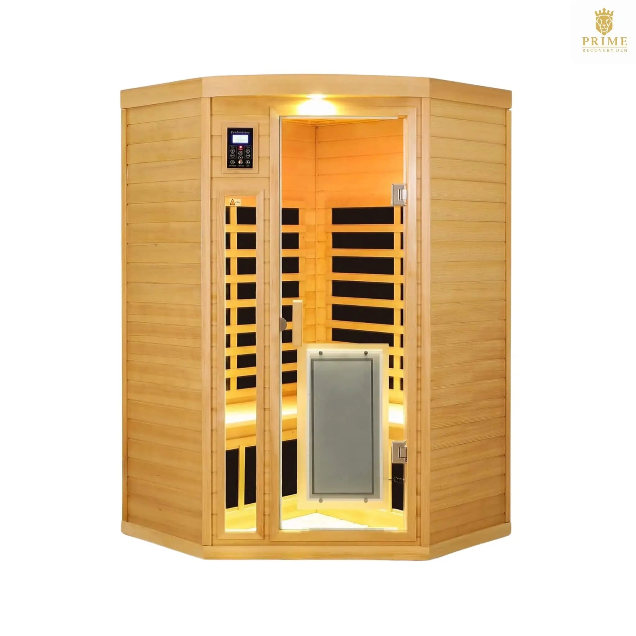 Thermora Laurent Premium 2-Person 1600W Corner Space Infrared Wooden Sauna Room With Bluetooth Speakers (SAK81524) SAKSBY WHOLESALE