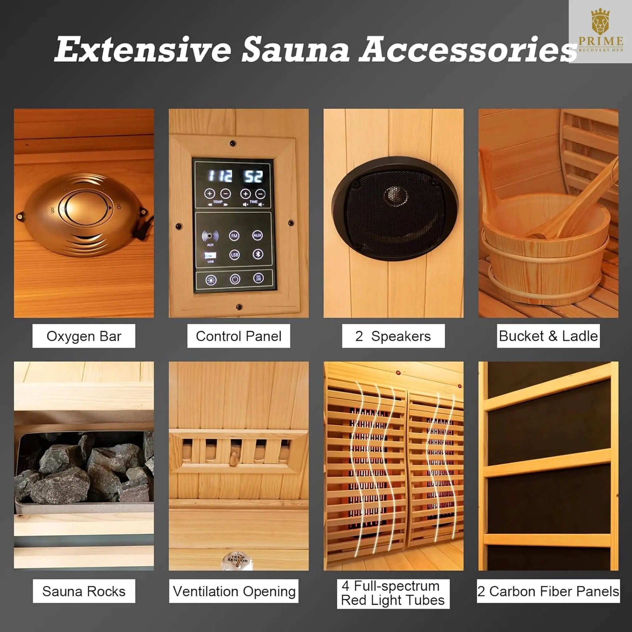 Rövia Luma 2-Person Indoor Hybrid Sauna Room With Infrared And 3.5KW Steam Heater [Made-To-Order] (SAK83750) SAKSBY WHOLESALE