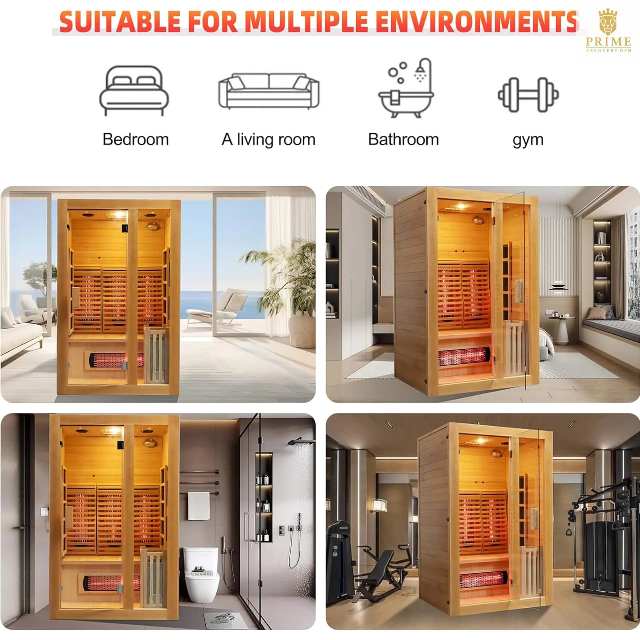 Rövia Luma 2-Person Indoor Hybrid Sauna Room With Infrared And 3.5KW Steam Heater [Made-To-Order] (SAK83750) SAKSBY WHOLESALE