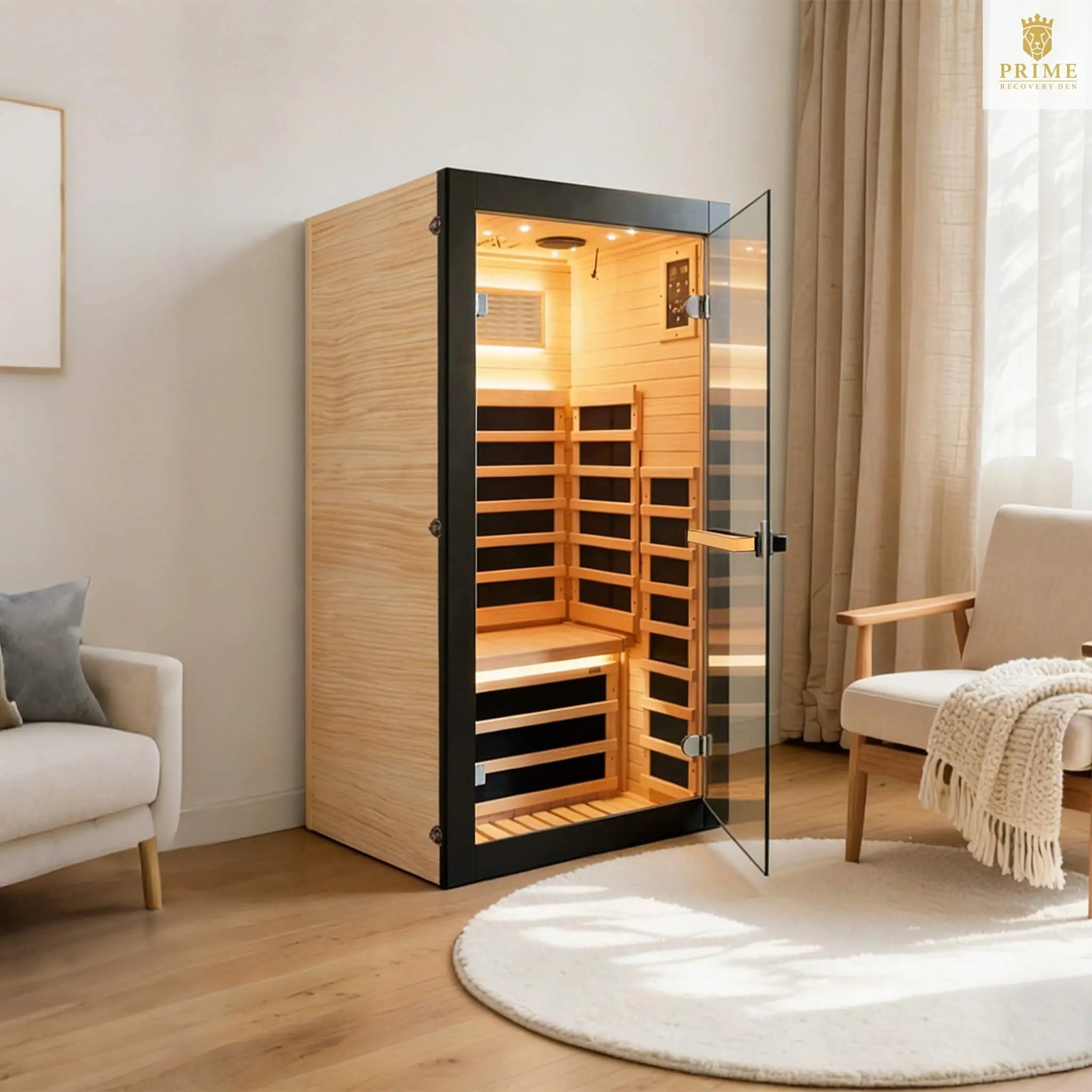Thermora Solara Single-Person Chilean Pine Infrared Sauna Cabin (SAK57926) SAKSBY WHOLESALE
